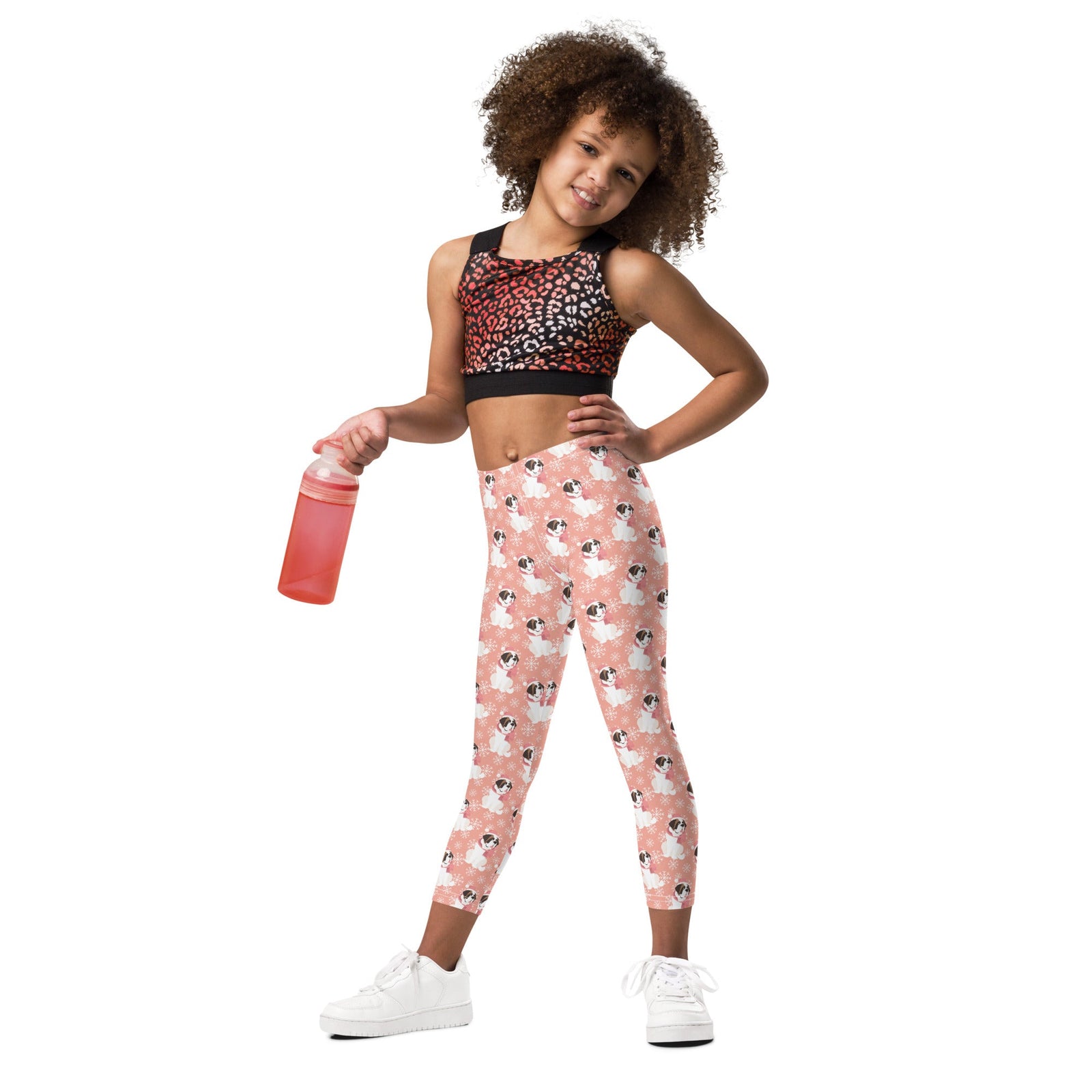 Christmas St Bernard Dog Kid's Leggings - Lucy + Norman