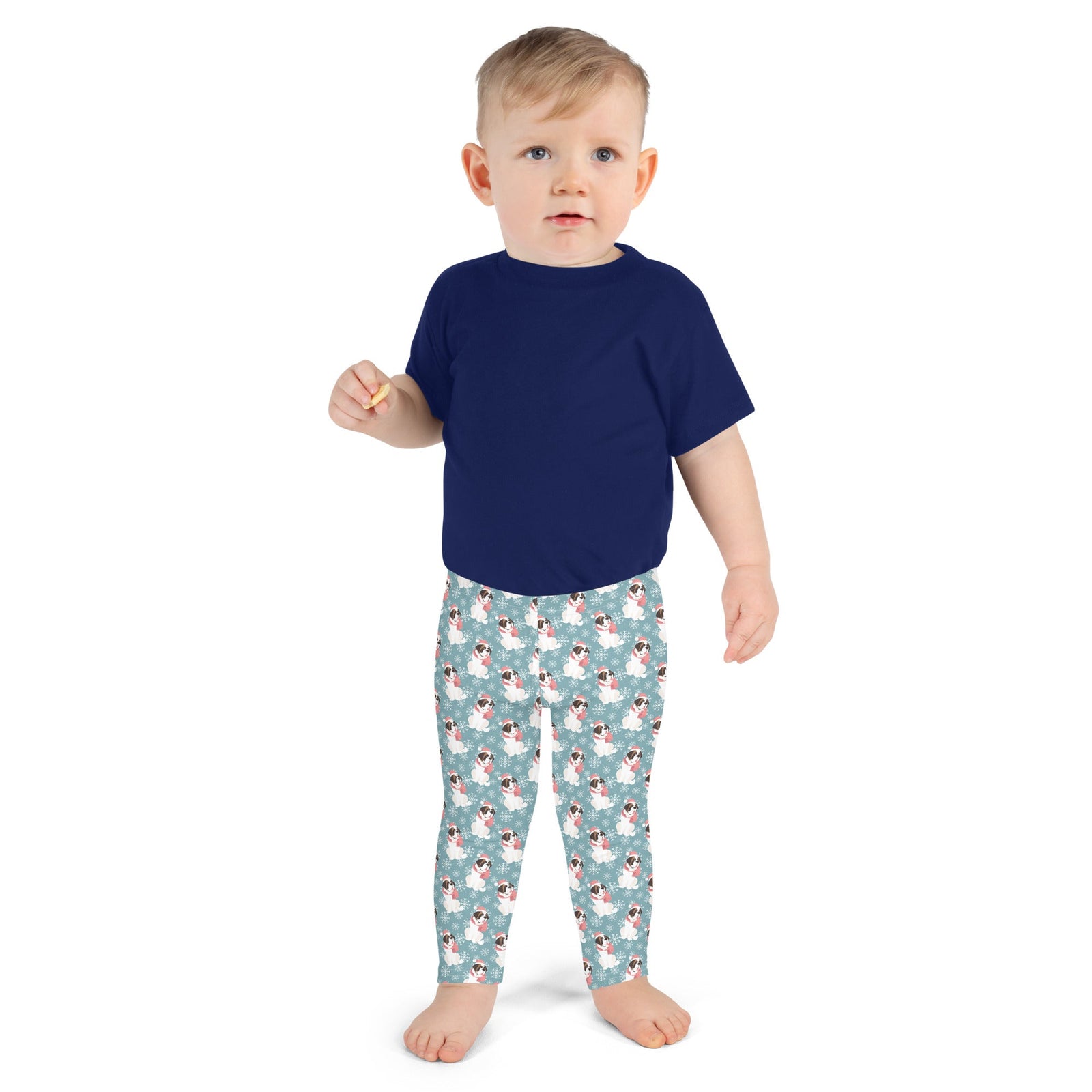 Christmas St Bernard Dog Kid's Leggings - Lucy + Norman
