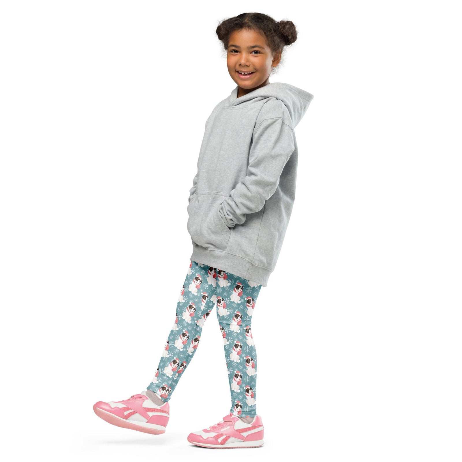 Christmas St Bernard Dog Kid's Leggings - Lucy + Norman