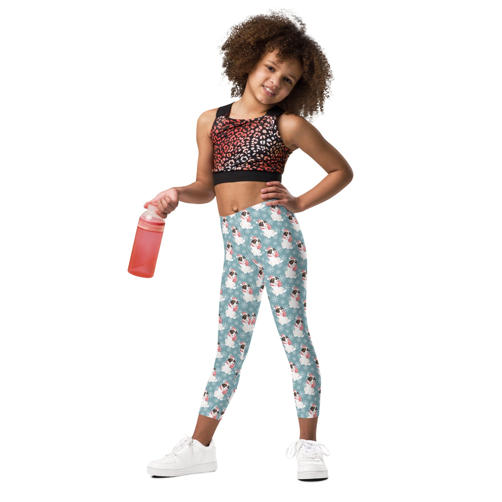 Christmas St Bernard Dog Kid's Leggings - Lucy + Norman