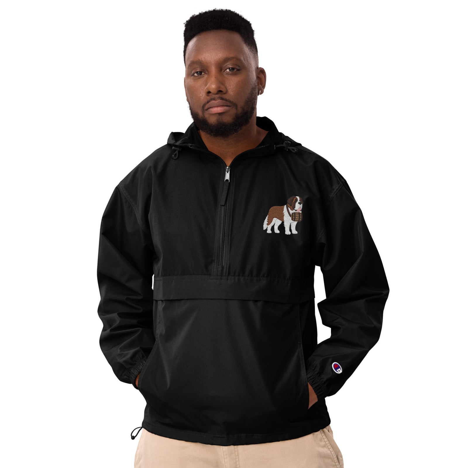 Embroidered Champion Packable St Bernard Jacket - Lucy + Norman