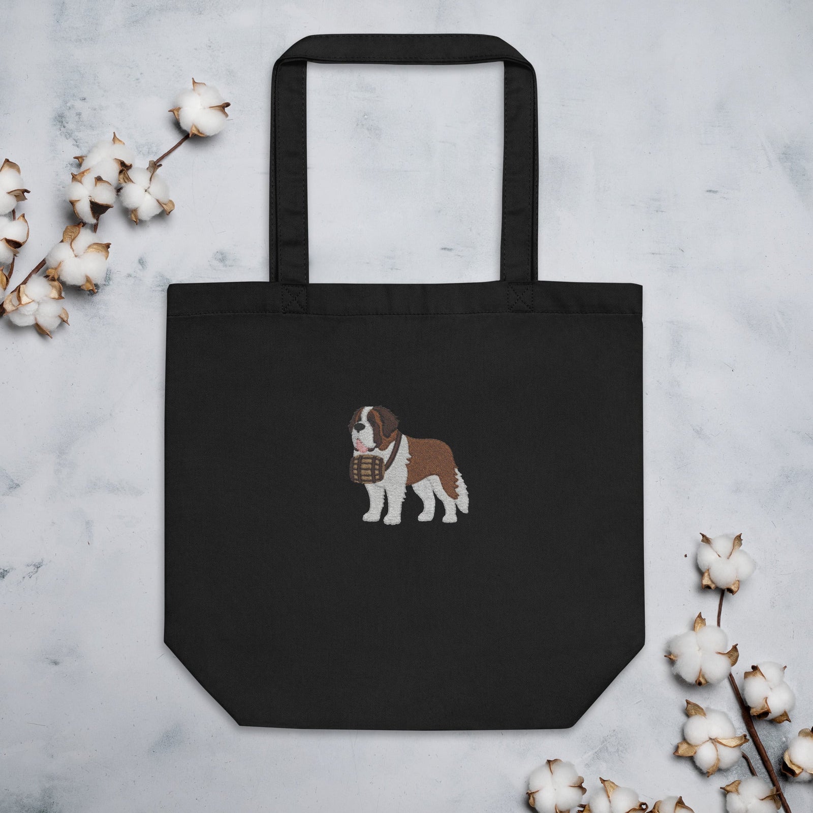 Embroidered Saint Bernard Eco Tote Bag - Lucy + Norman