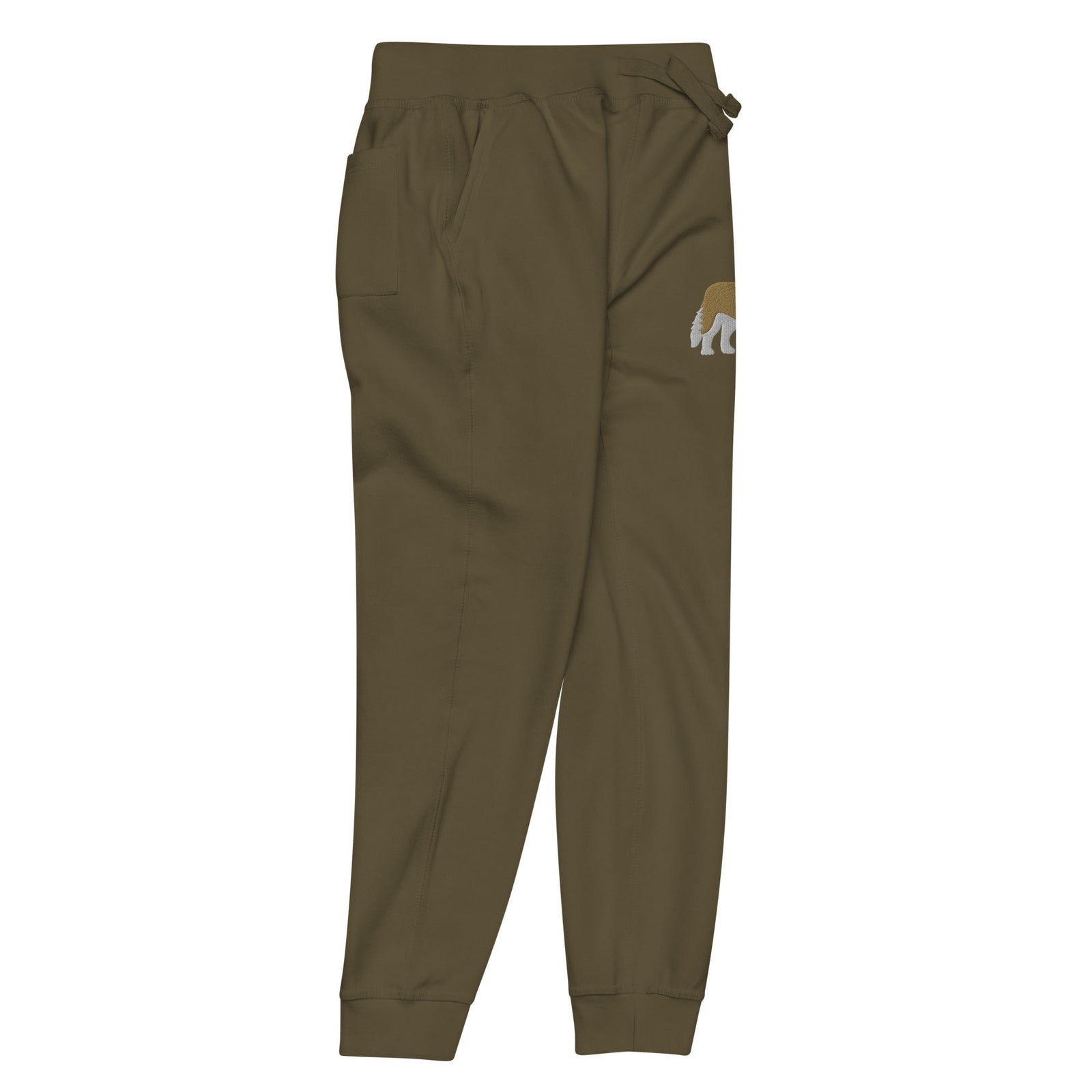 Embroidered Saint Bernard Fleece Sweatpants - Lucy + Norman