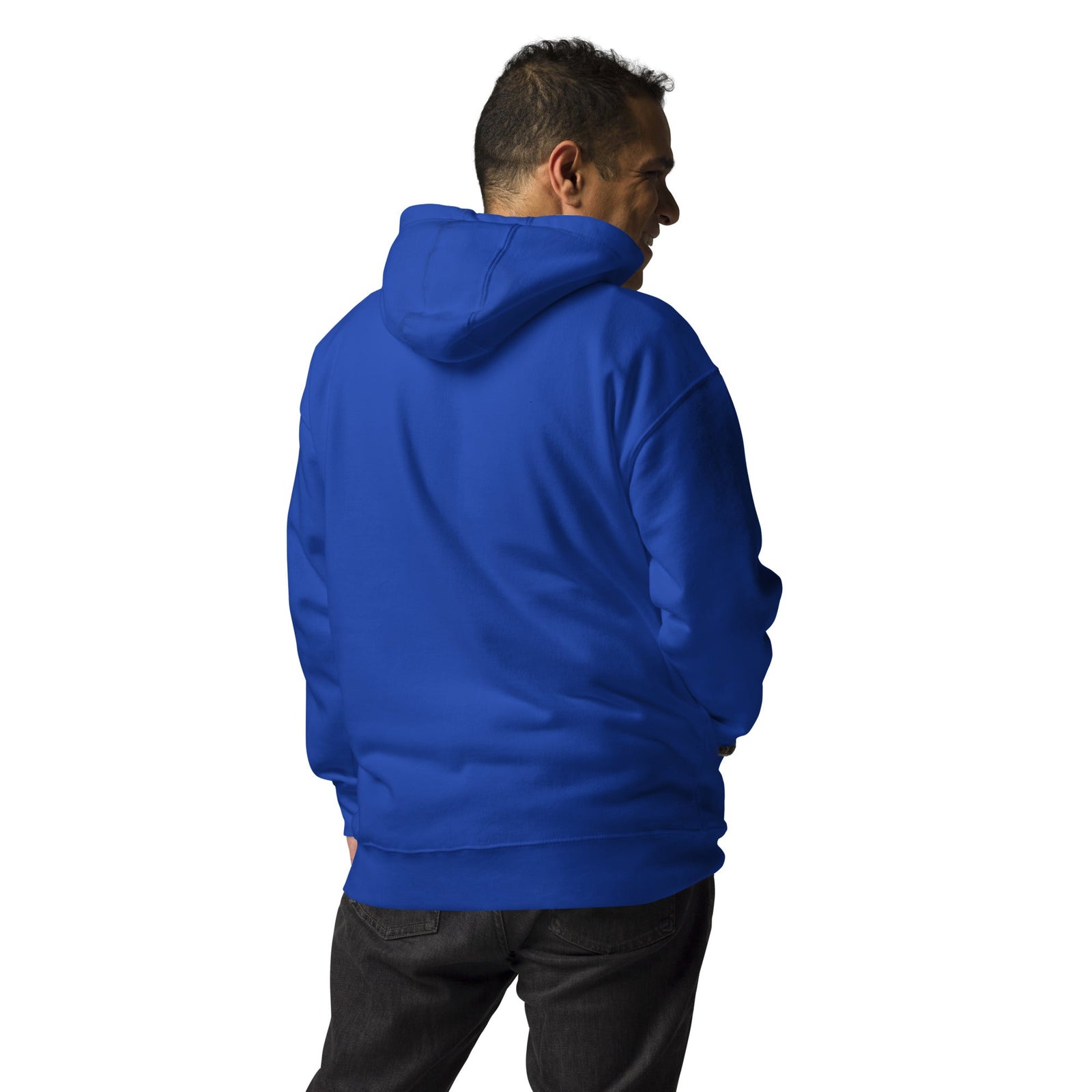Premium hoodie embroidered with a detailed Saint Bernard with a barrel around its neck by Lucy and Norman.