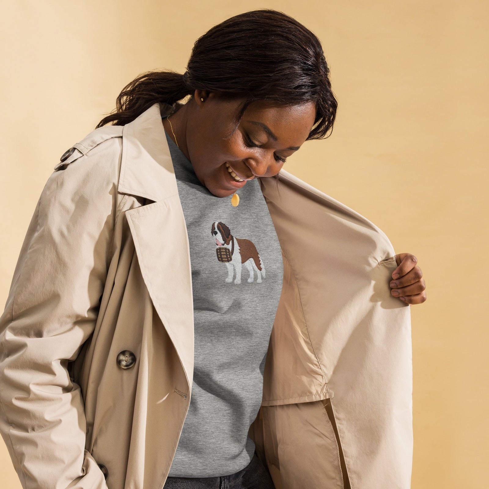 Embroidered Saint Bernard Sweatshirt - Lucy + Norman