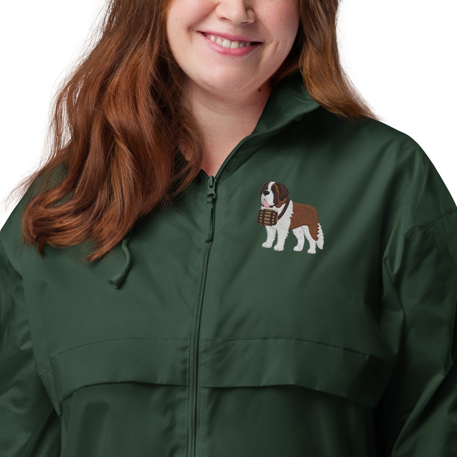Embroidered Saint Bernard Windbreaker - Lucy + Norman