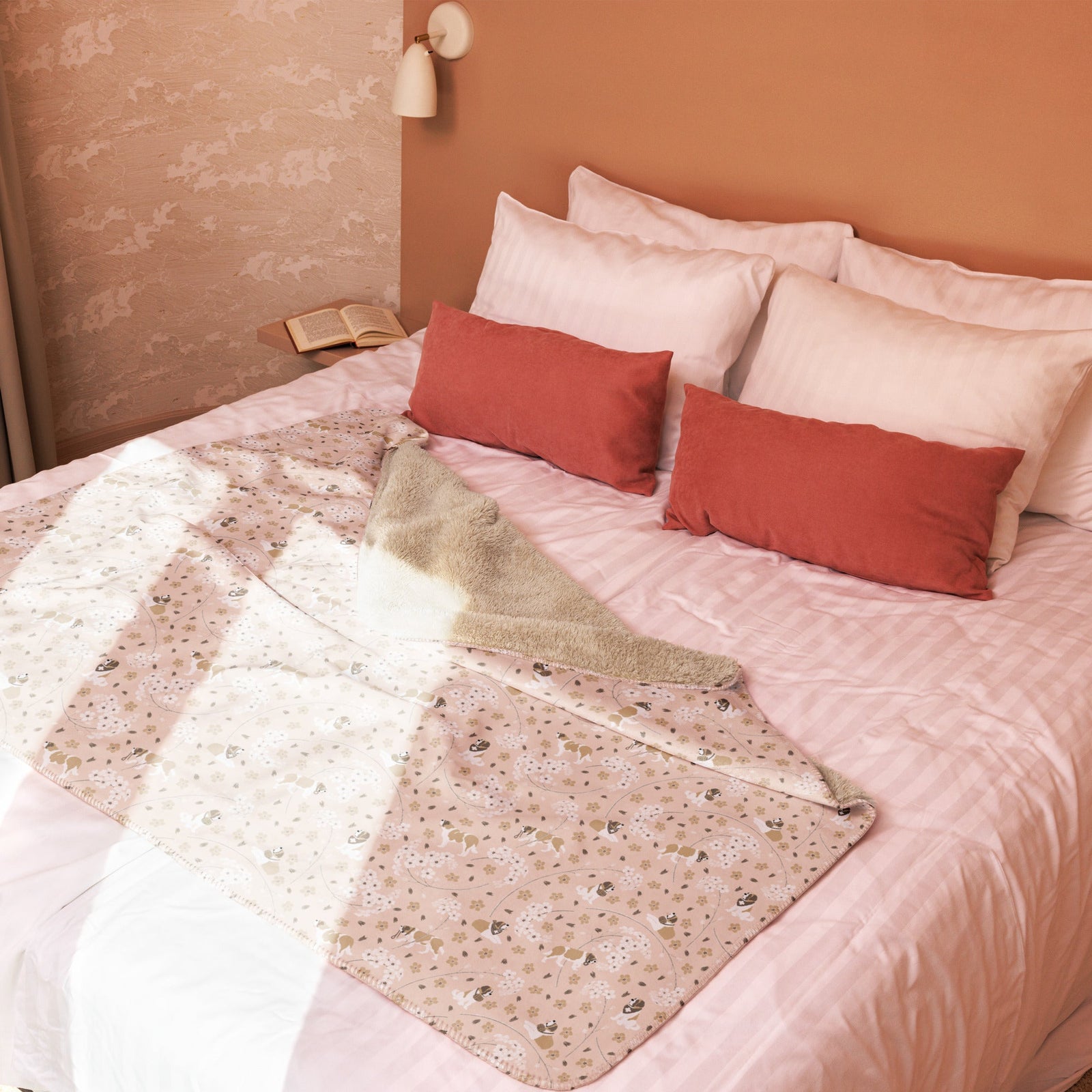 Forget Me Not St Bernard Sherpa Blanket - Lucy + Norman