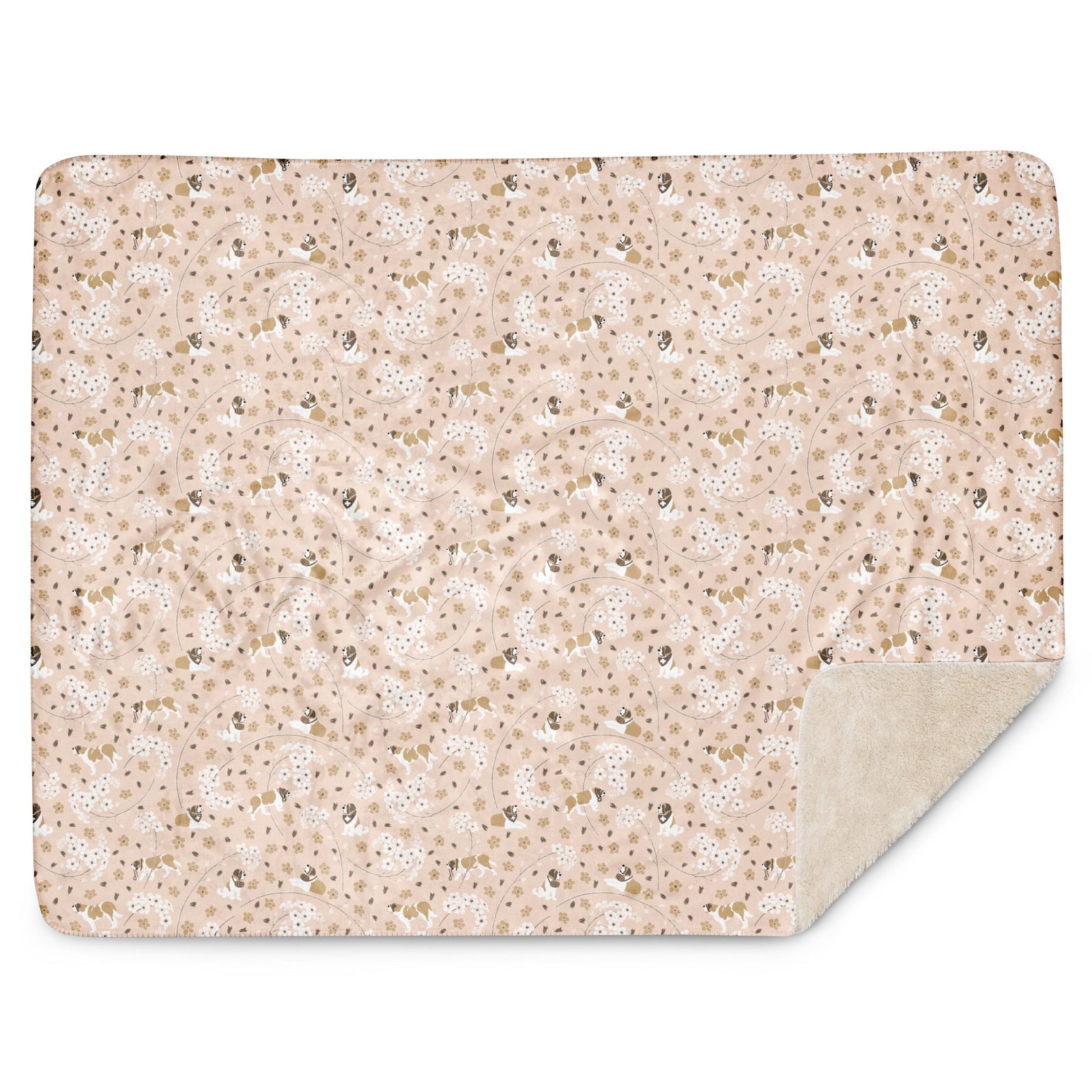 Forget Me Not St Bernard Sherpa Blanket - Lucy + Norman