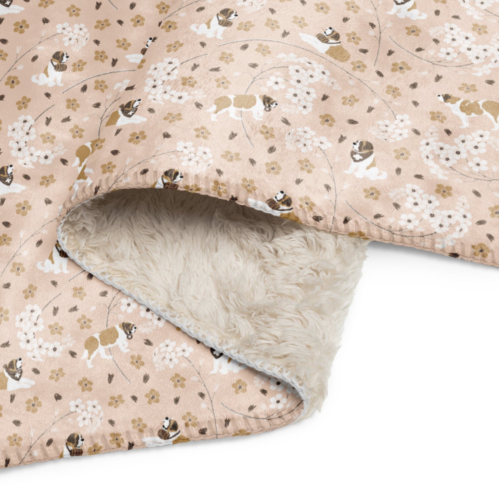 Forget Me Not St Bernard Sherpa Blanket - Lucy + Norman