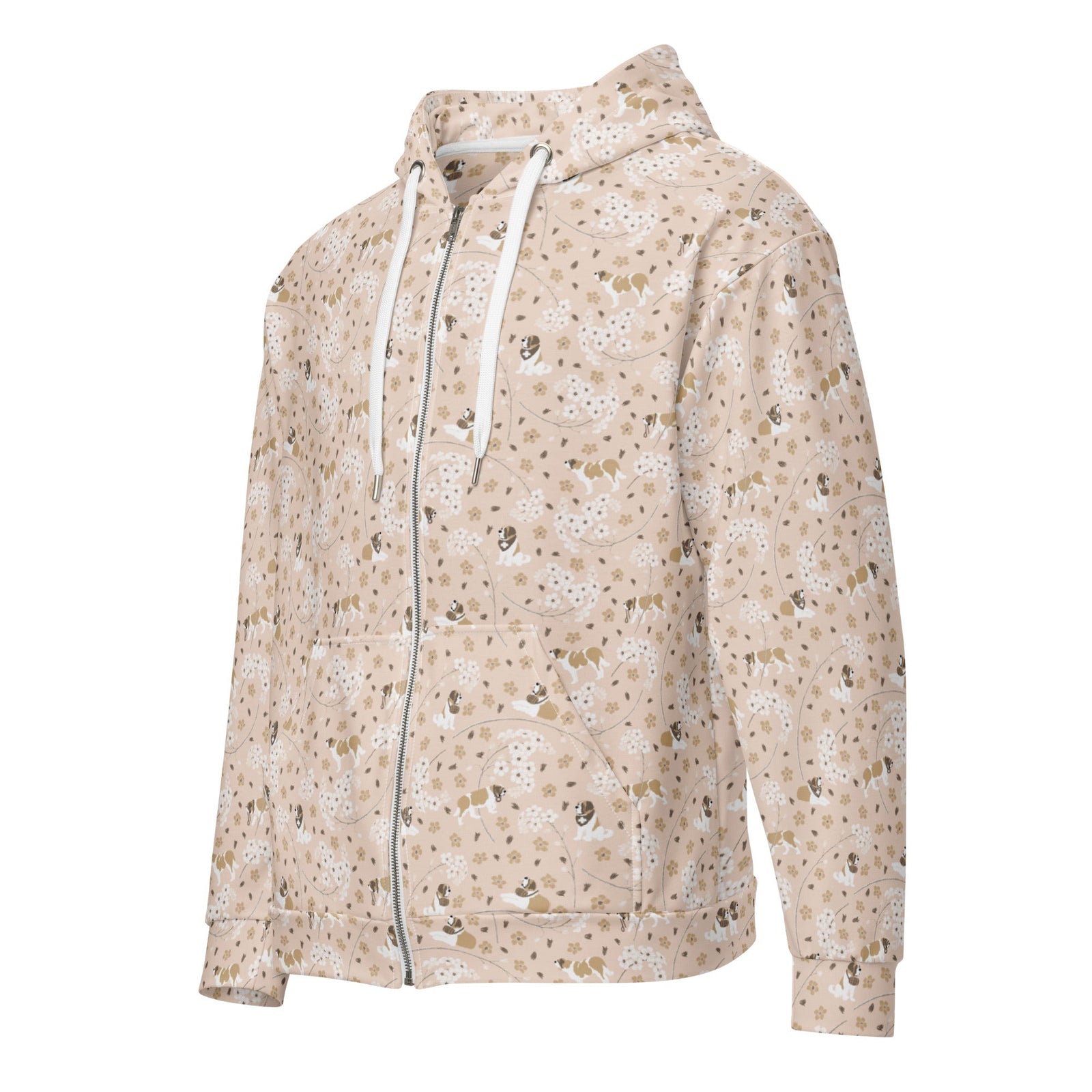 Forget Me Not St Bernard Zip Hoodie - Lucy + Norman