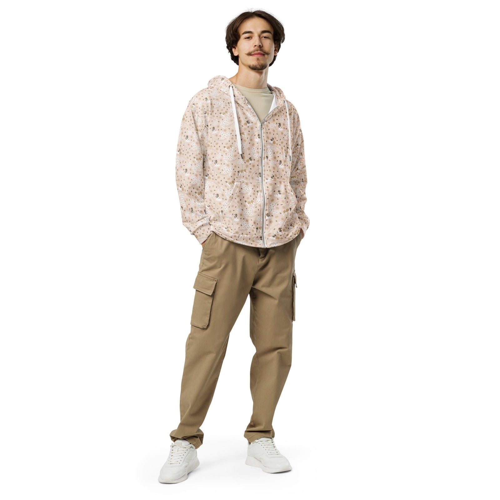 Forget Me Not St Bernard Zip Hoodie - Lucy + Norman