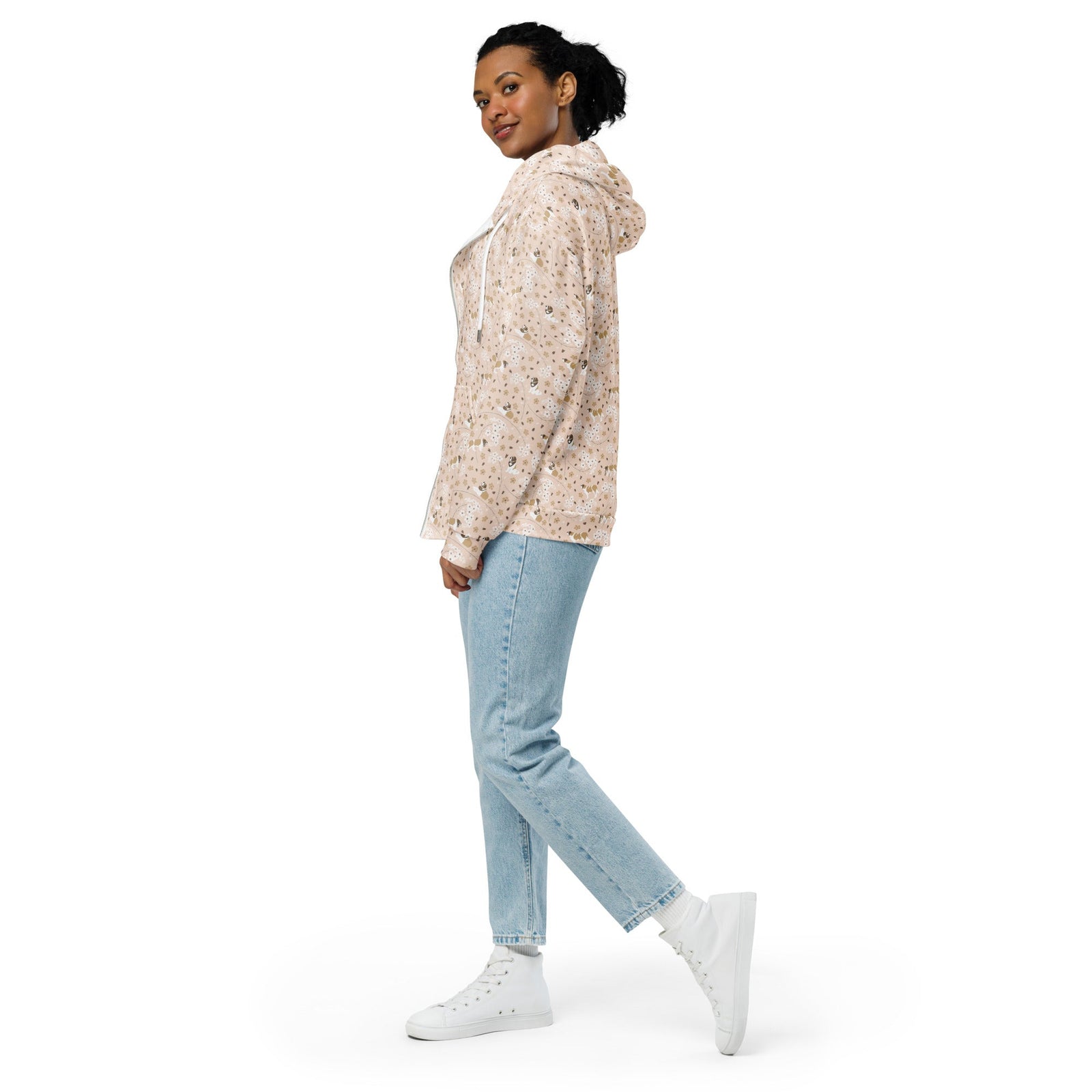 Forget Me Not St Bernard Zip Hoodie - Lucy + Norman