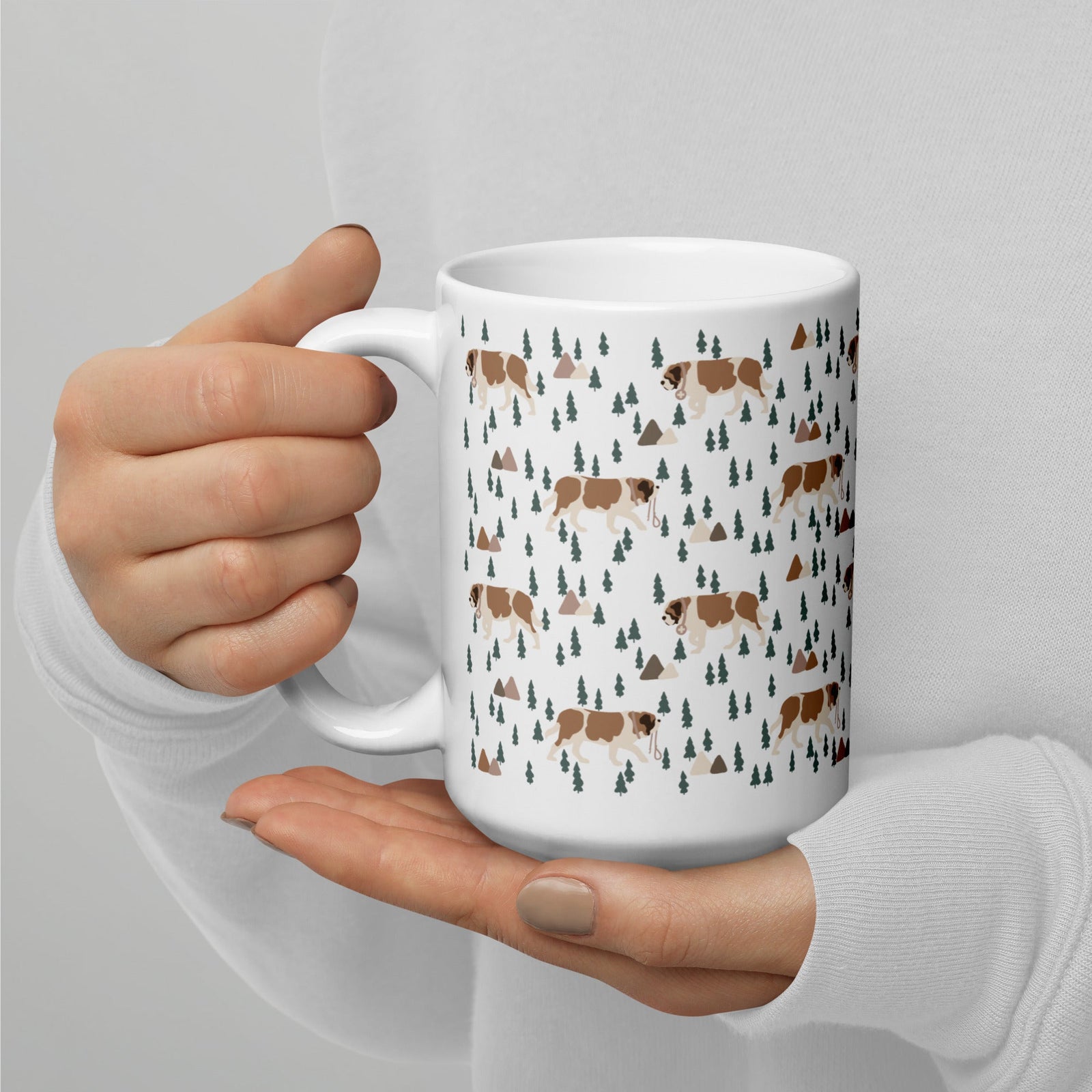 Green Mountain St Bernard White Mug - Lucy + Norman