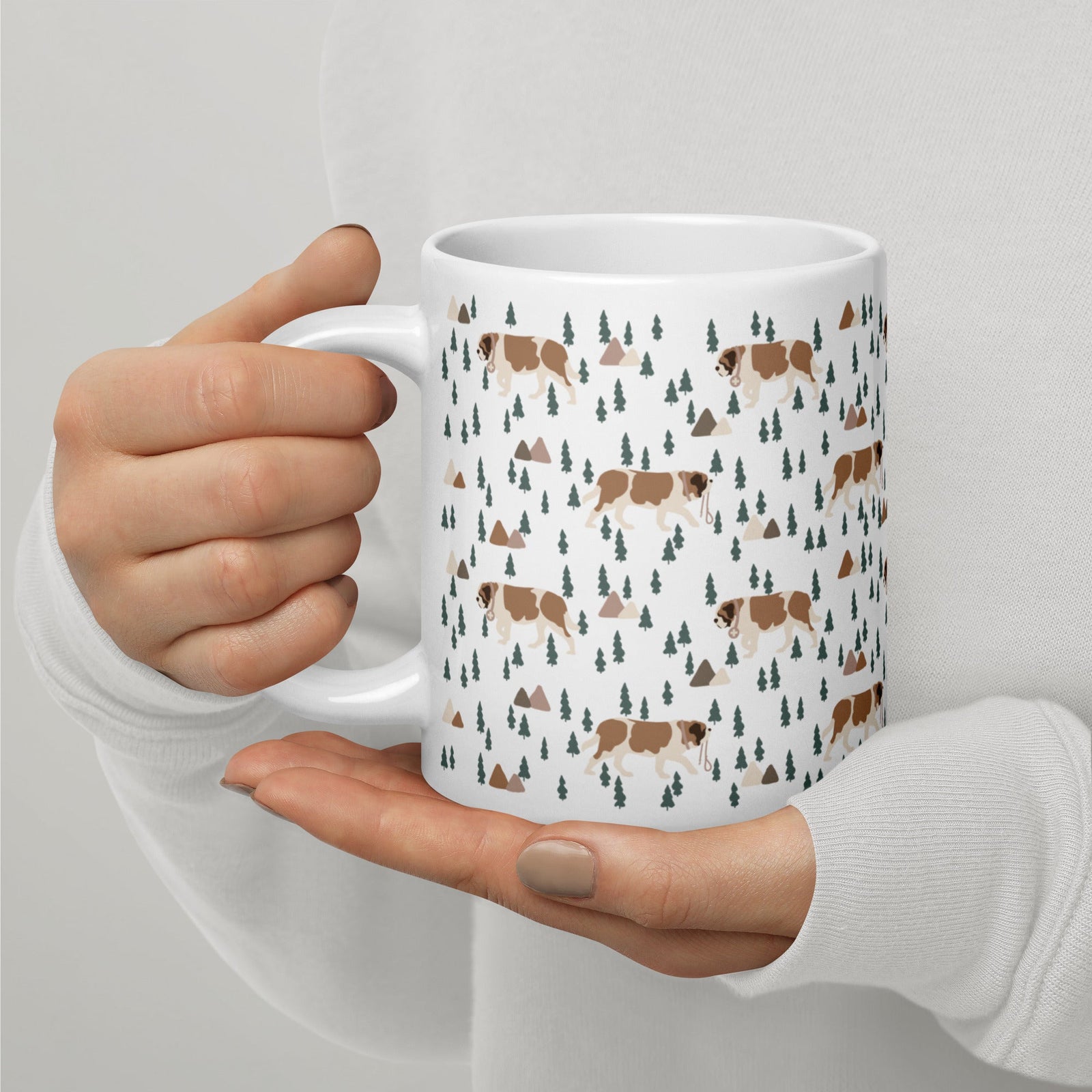 Green Mountain St Bernard White Mug - Lucy + Norman