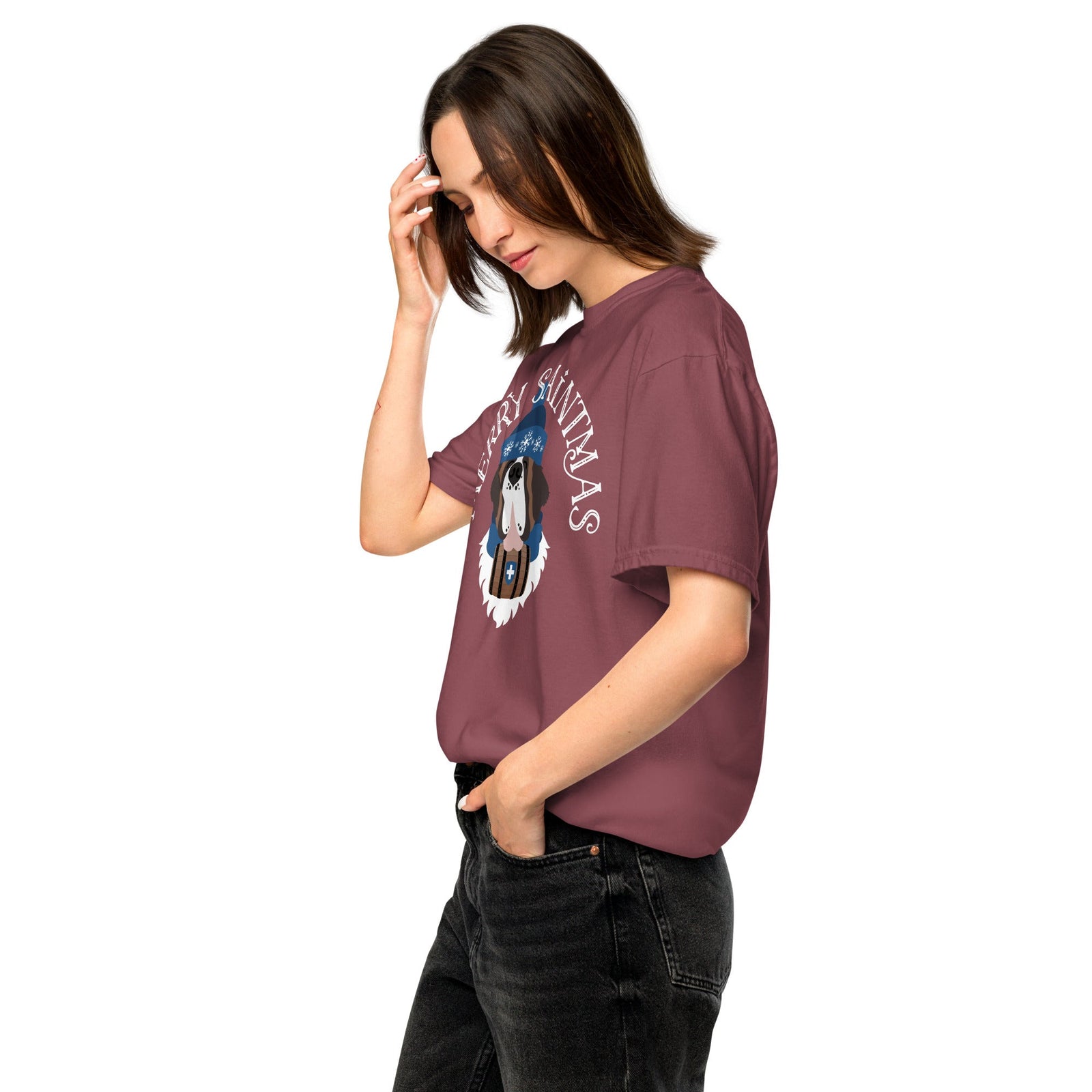 Merry Saintmas Blue Heavyweight Comfort Colors T-Shirt - Lucy + Norman
