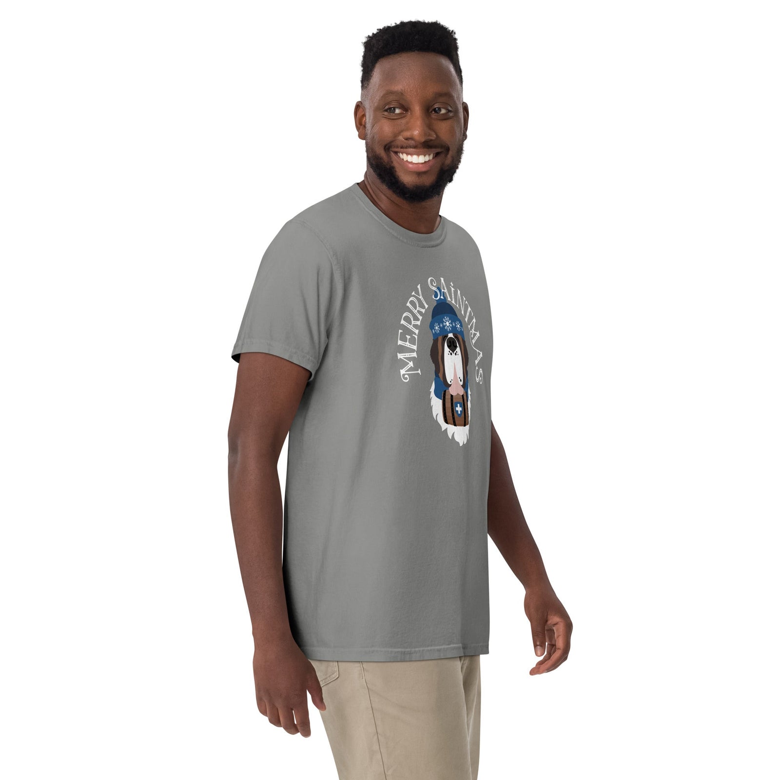 Merry Saintmas Blue Heavyweight Comfort Colors T-Shirt - Lucy + Norman