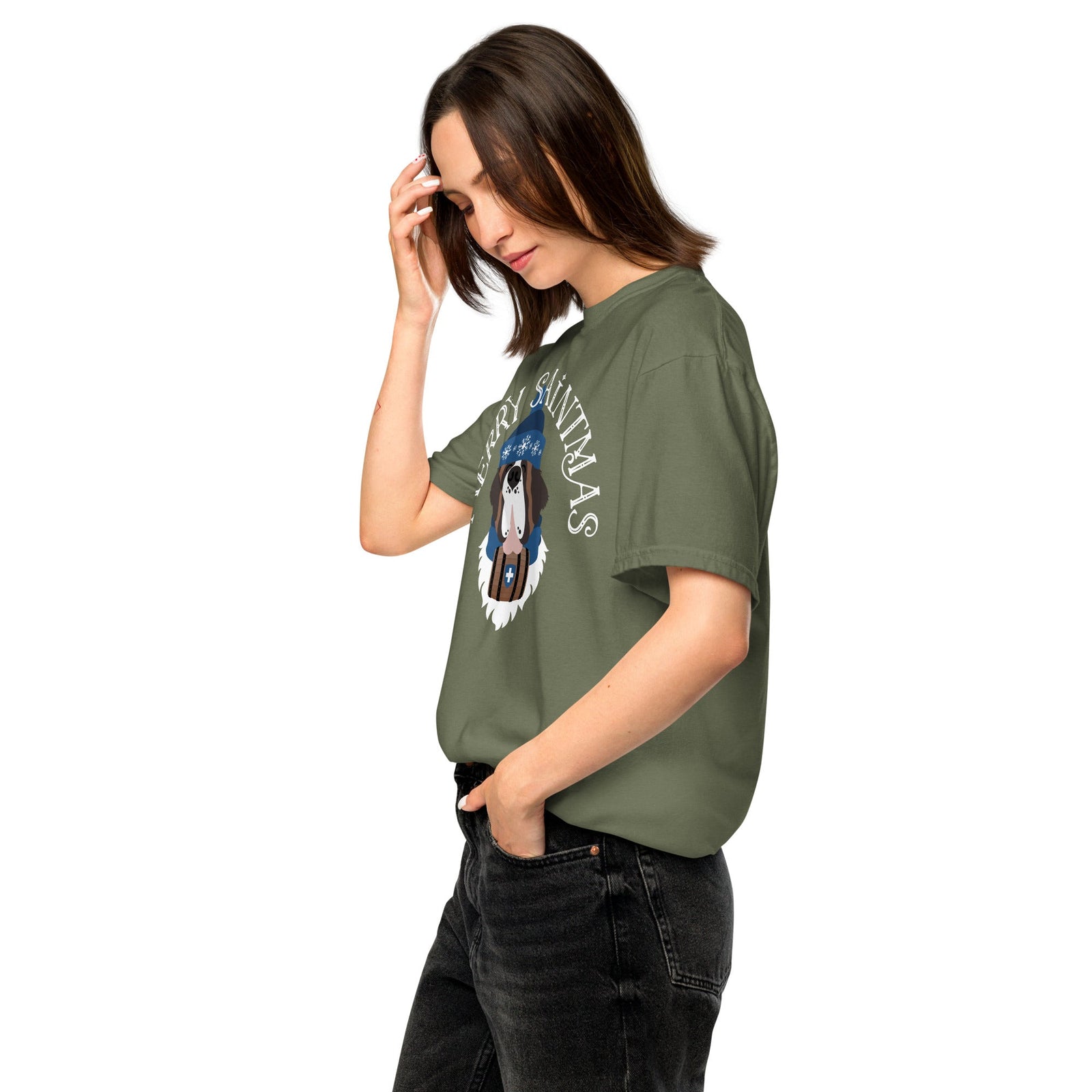 Merry Saintmas Blue Heavyweight Comfort Colors T-Shirt - Lucy + Norman