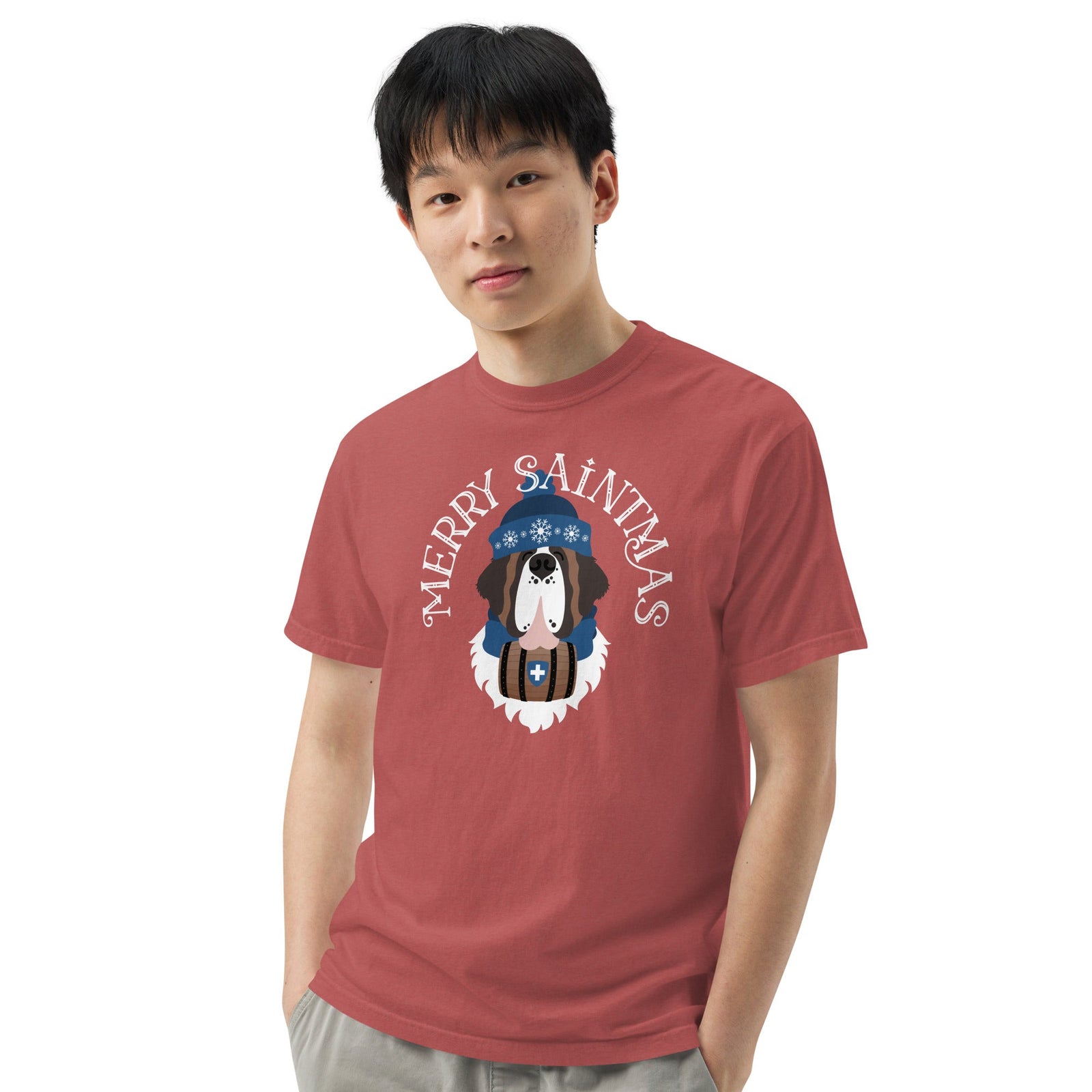 Merry Saintmas Blue Heavyweight Comfort Colors T-Shirt - Lucy + Norman