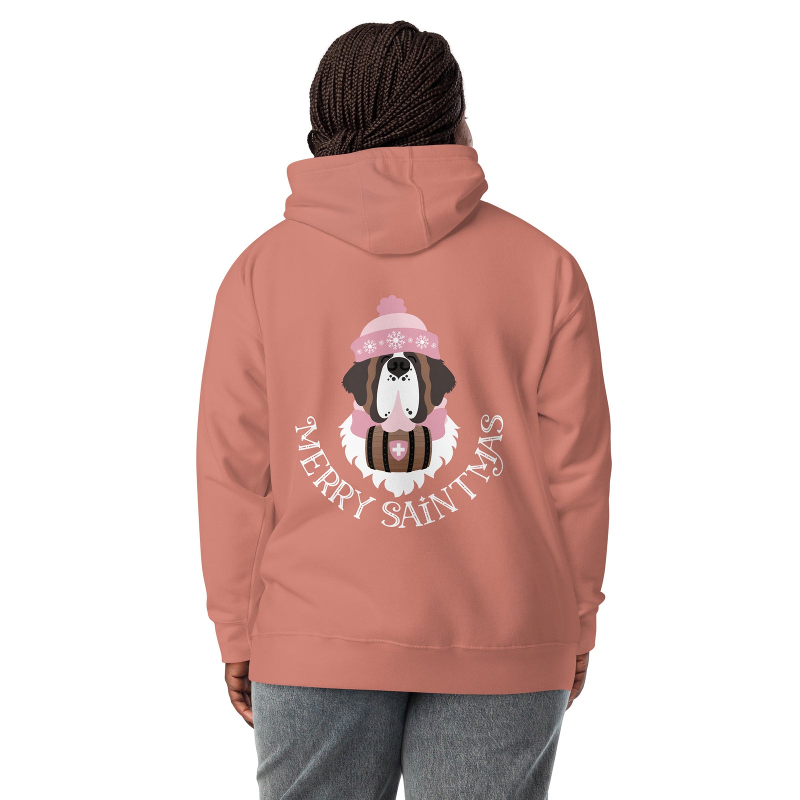Merry Saintmas Pink Back Hoodie