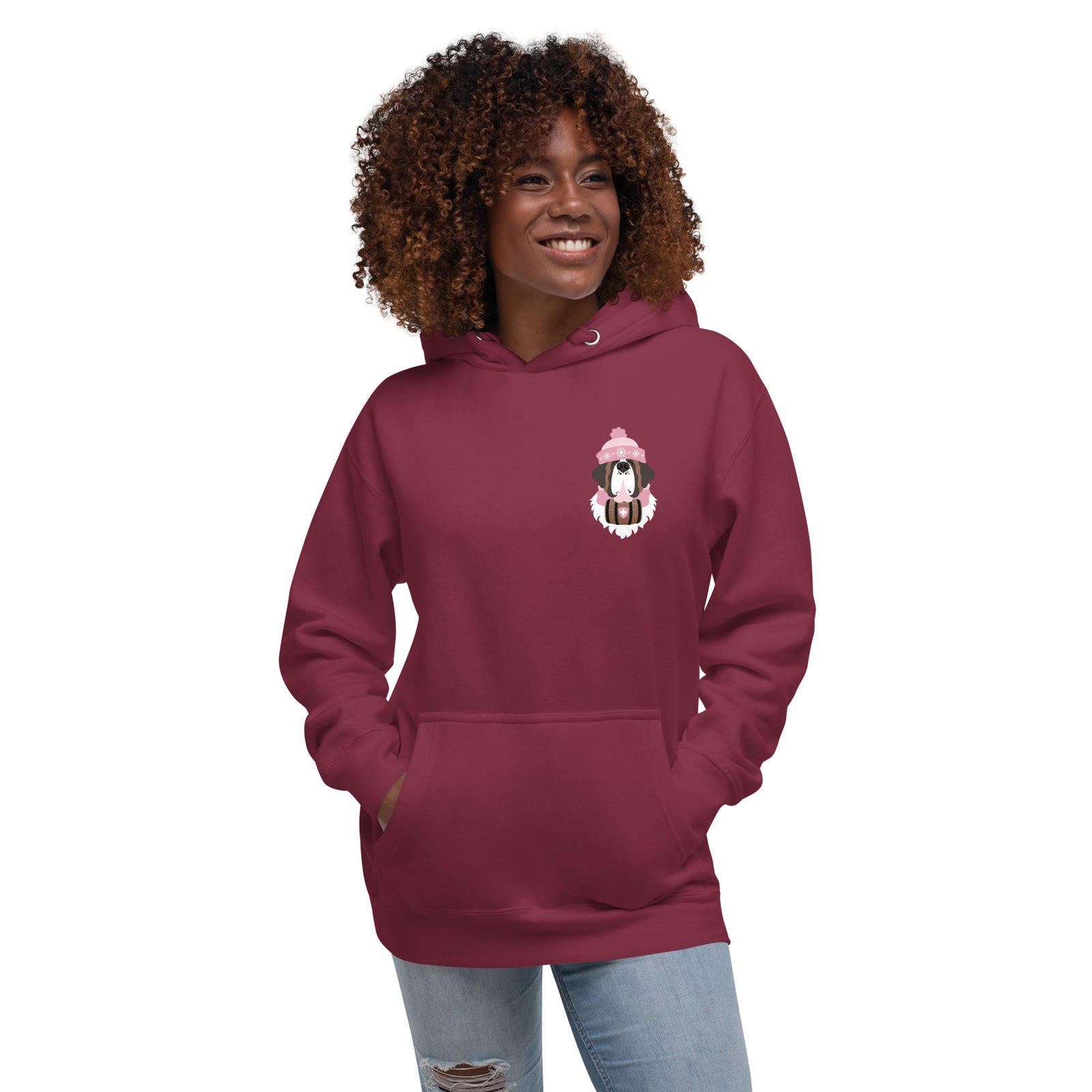 Merry Saintmas Pink Back Hoodie