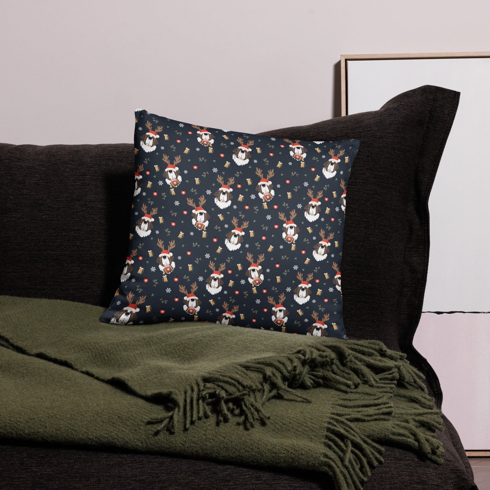 Reindeer Saint Beer Throw Pillow - Lucy + Norman