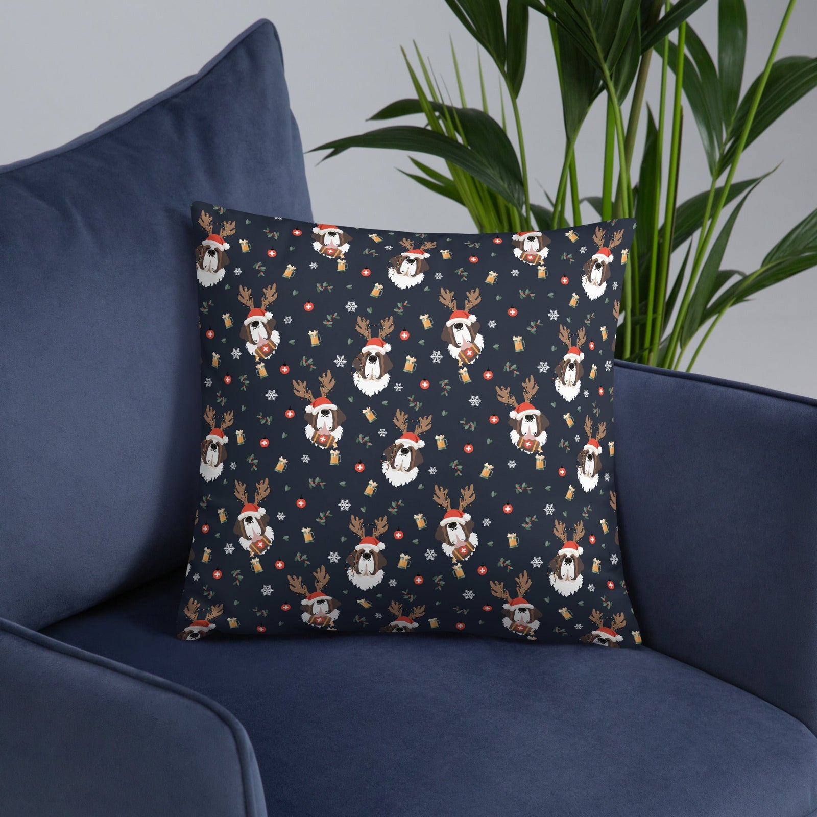 Reindeer Saint Beer Throw Pillow - Lucy + Norman