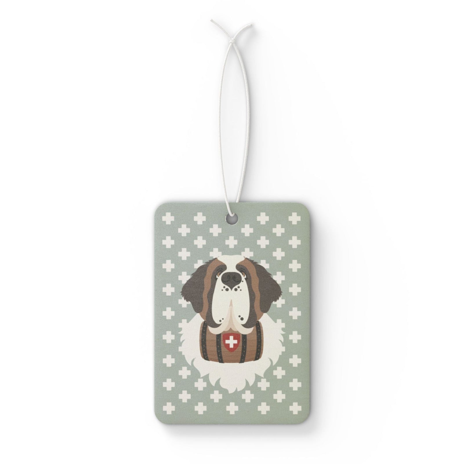 Saint Bernard Dog Car Air Freshener - Light Green - Lucy + Norman