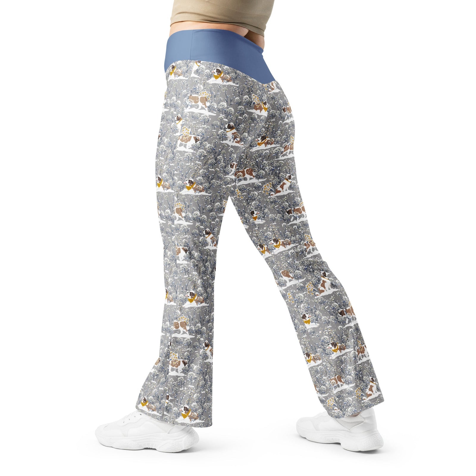 Saint Bernard Snowflowers Flare Leggings - Lucy + Norman
