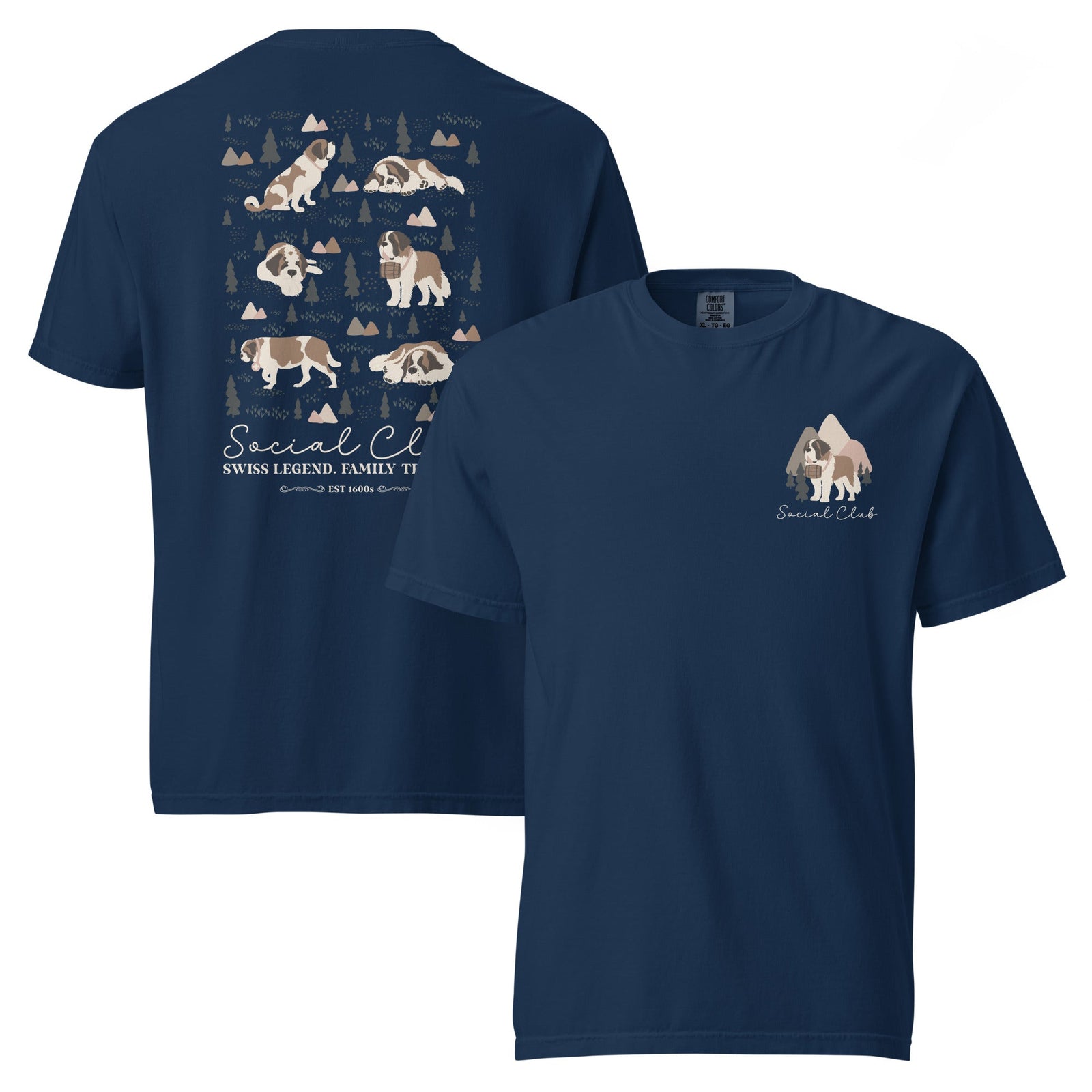 Saint Bernard Social Club Back T-Shirt - Darks - Lucy + Norman