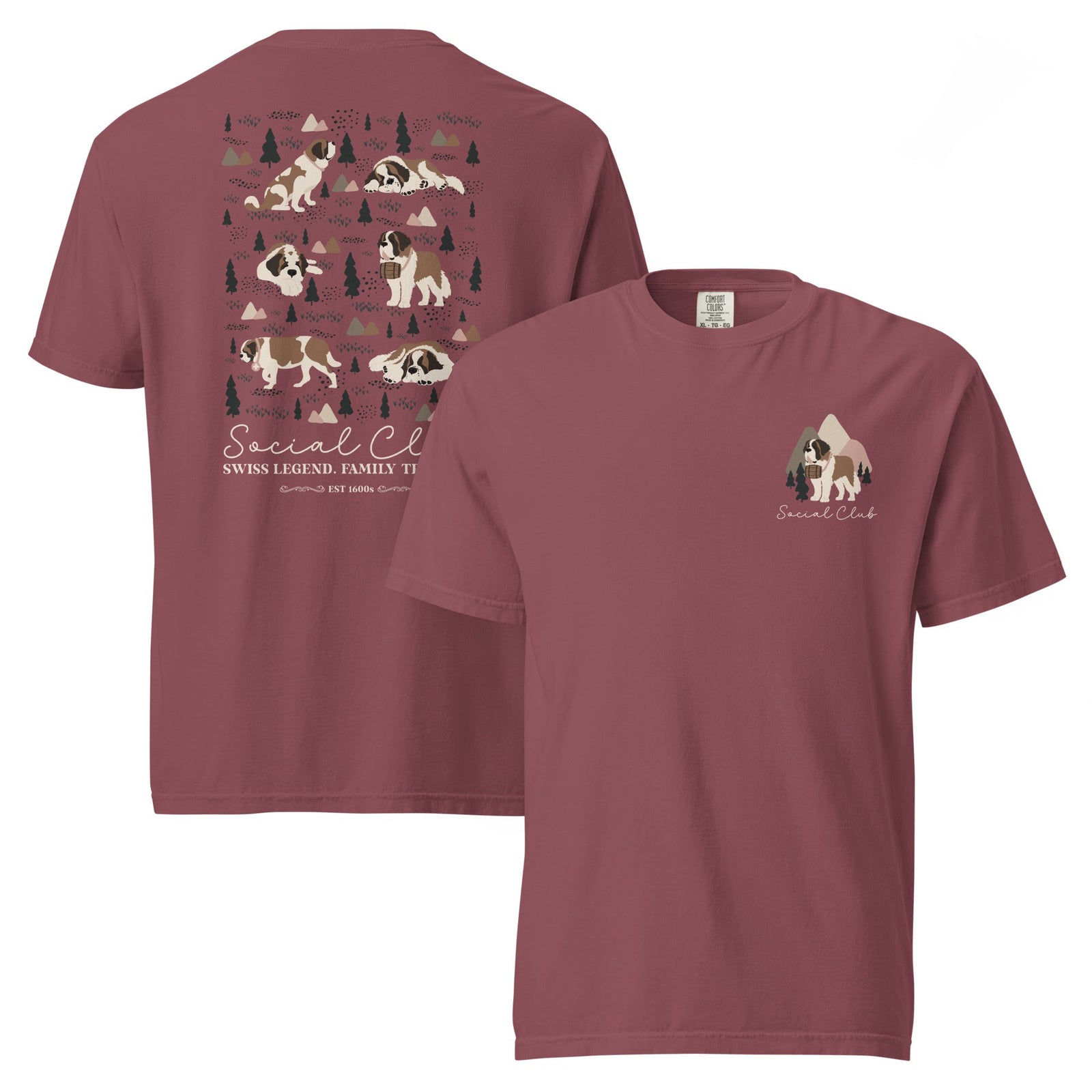 Saint Bernard Social Club Back T-Shirt - Darks - Lucy + Norman