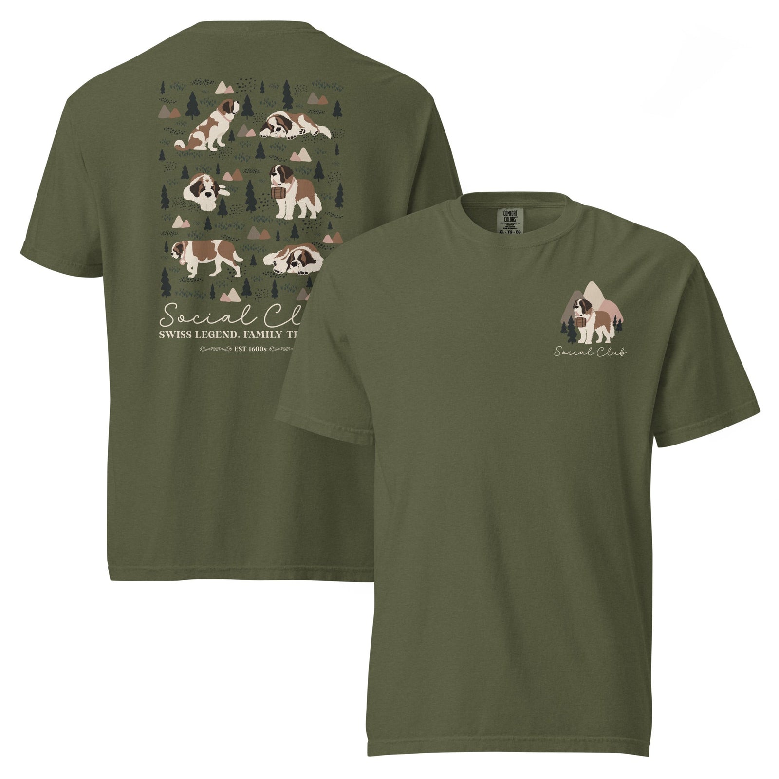 Saint Bernard Social Club Back T-Shirt - Darks - Lucy + Norman