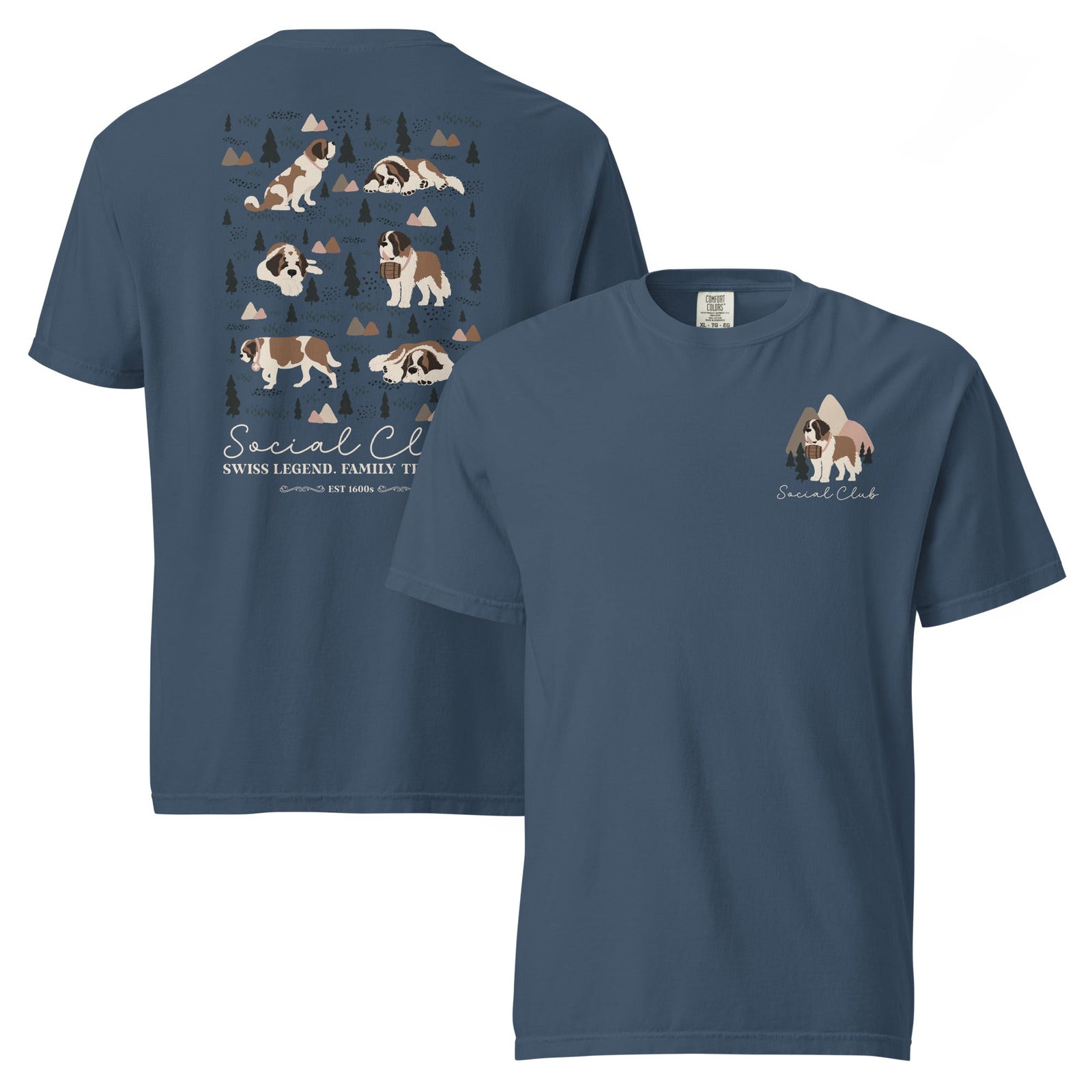 Saint Bernard Social Club Back T-Shirt - Darks - Lucy + Norman