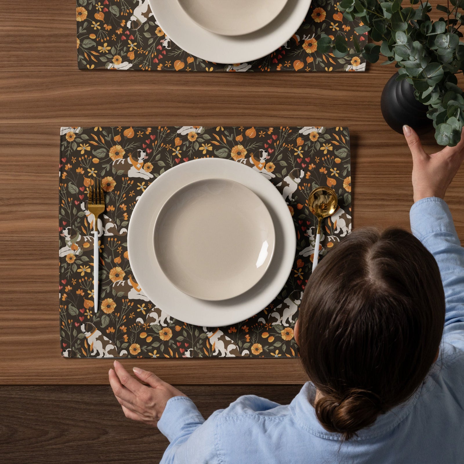 St Bernard Fall Meadow Placemat Set - Lucy + Norman