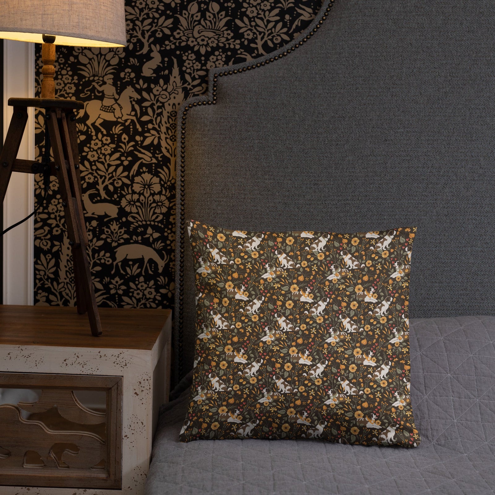 St Bernard Fall Meadow Throw Pillow - Lucy + Norman