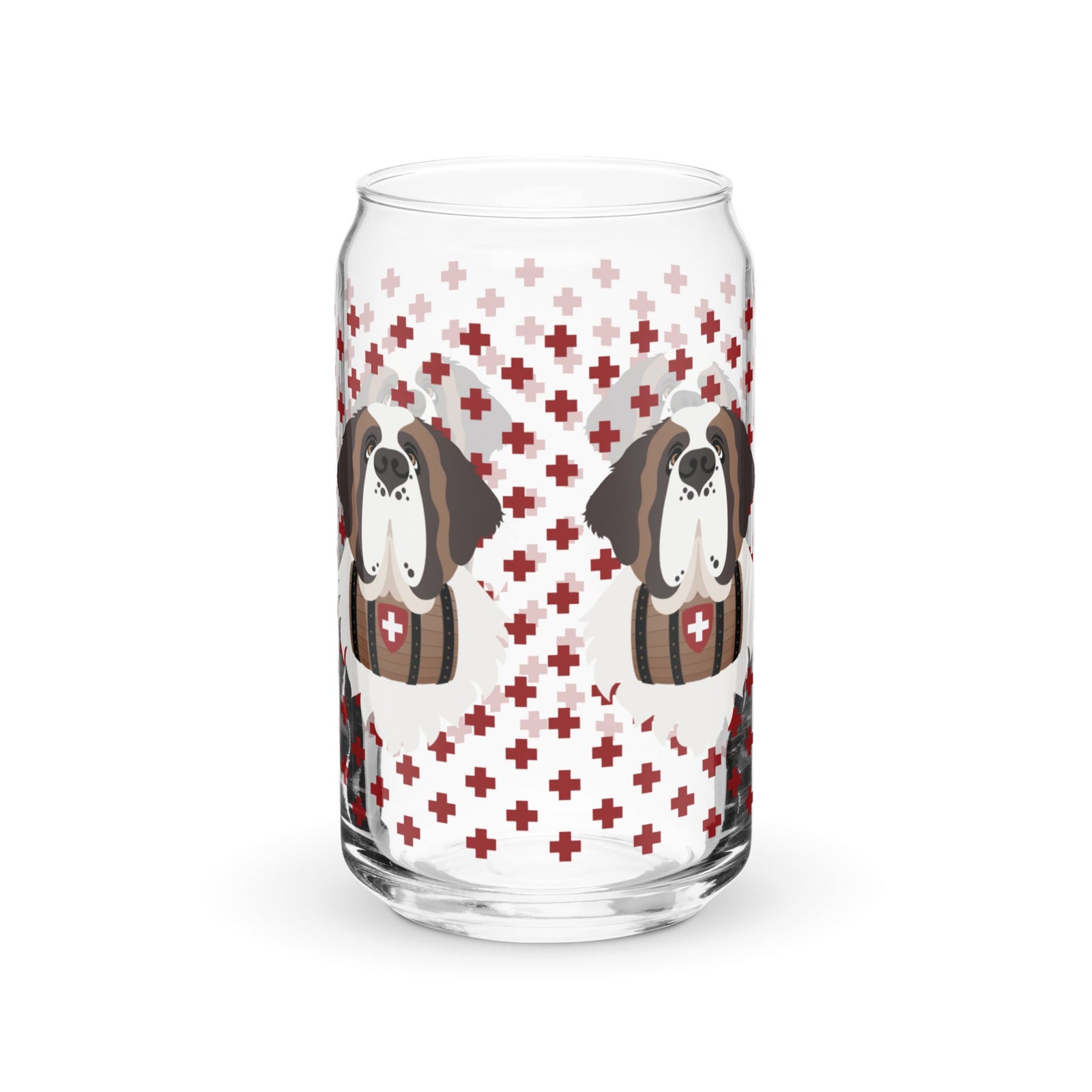 Swiss Red Cross St Bernard Dog Can Glass - Lucy + Norman