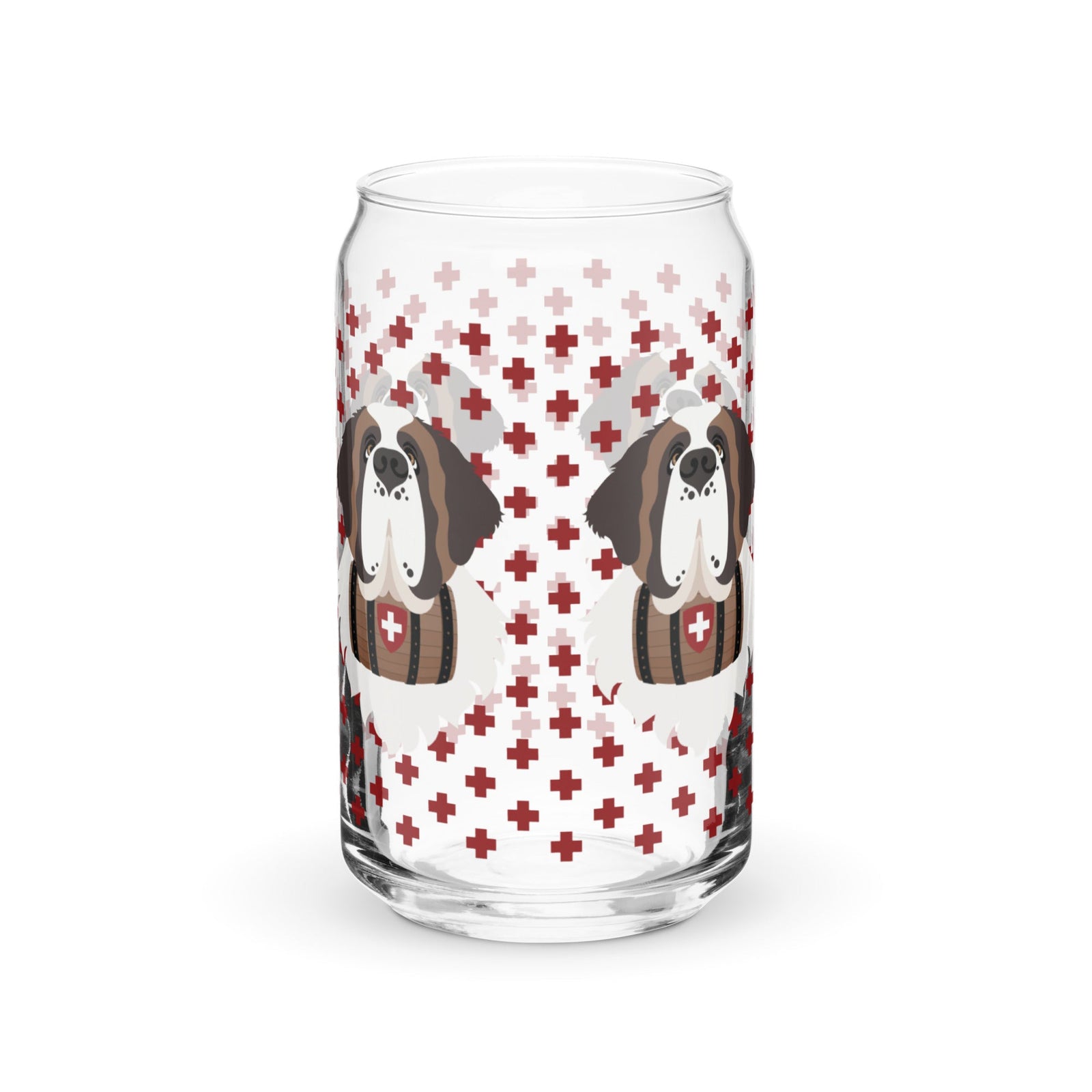 Swiss Red Cross St Bernard Dog Can Glass - Lucy + Norman