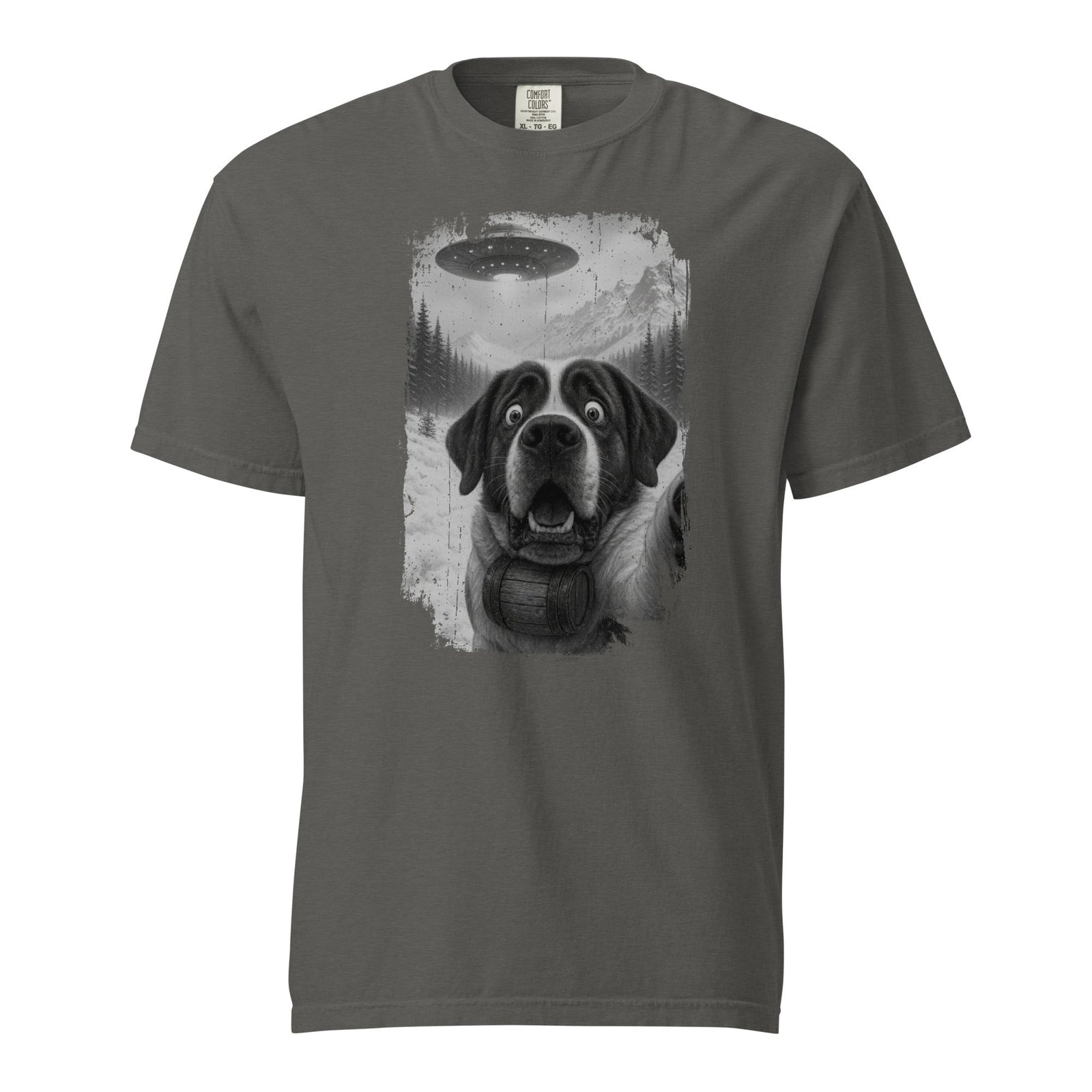UFO Mountain Saint Bernard Selfie T-Shirt - Lucy + Norman