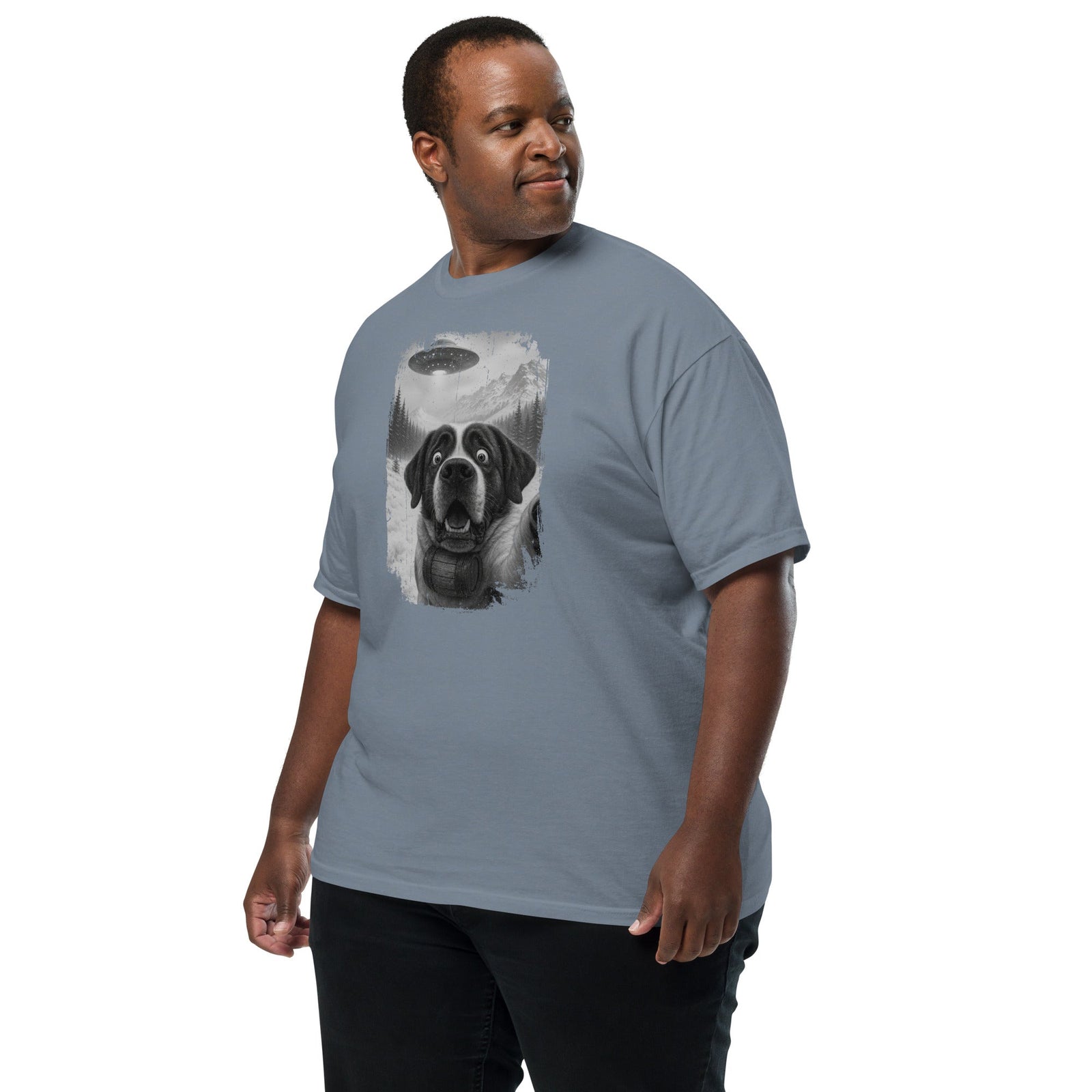 UFO Mountain Saint Bernard Selfie T-Shirt - Lucy + Norman