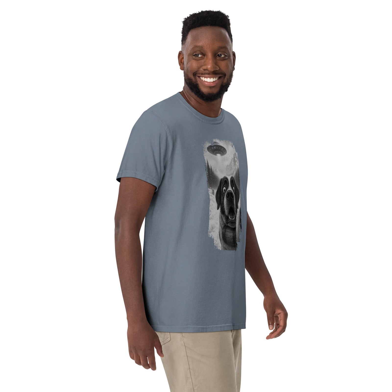 UFO Mountain Saint Bernard Selfie T-Shirt - Lucy + Norman