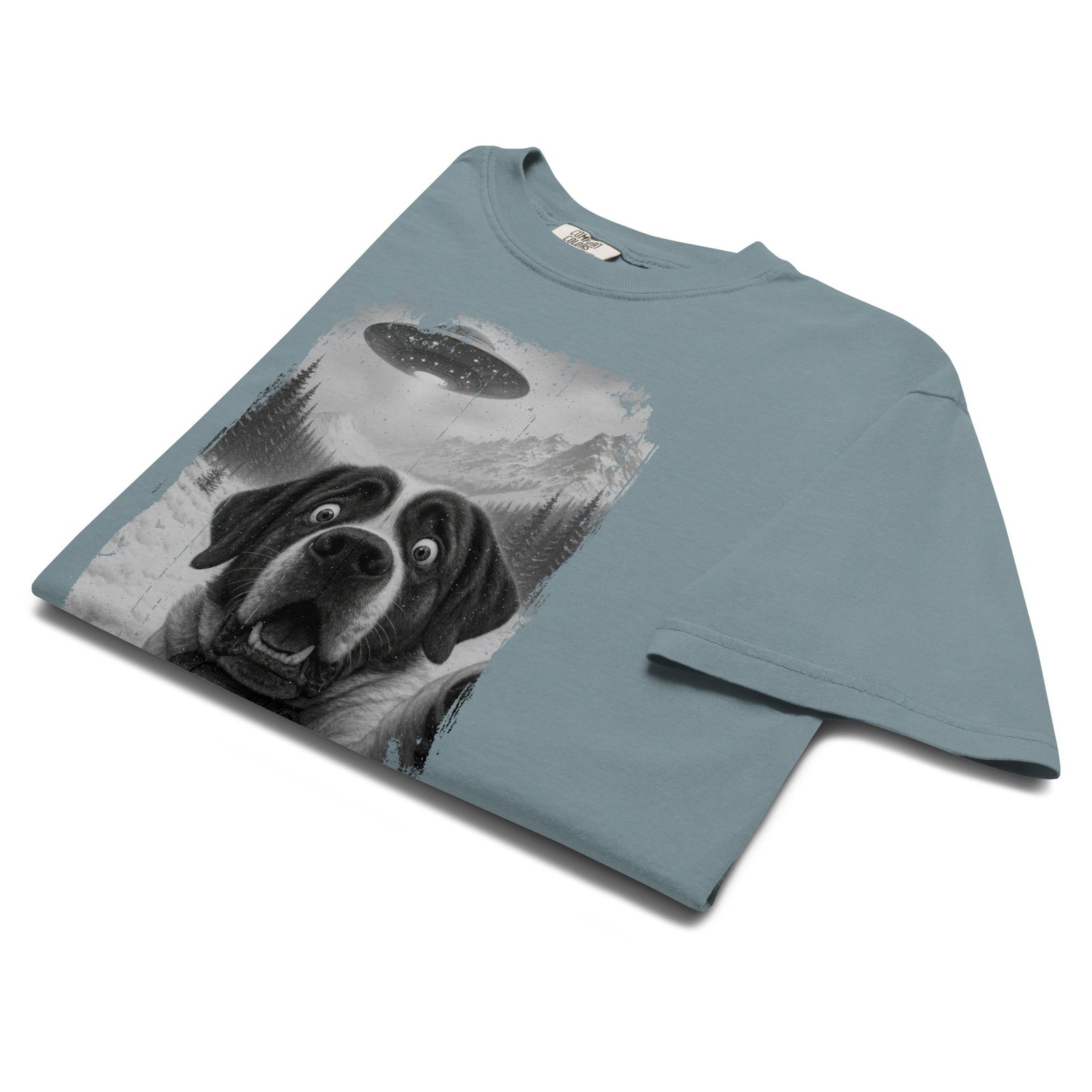 UFO Mountain Saint Bernard Selfie T-Shirt - Lucy + Norman