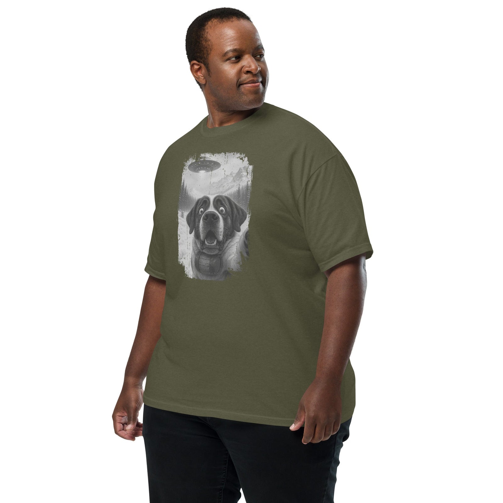 UFO Mountain Saint Bernard Selfie T-Shirt - Lucy + Norman