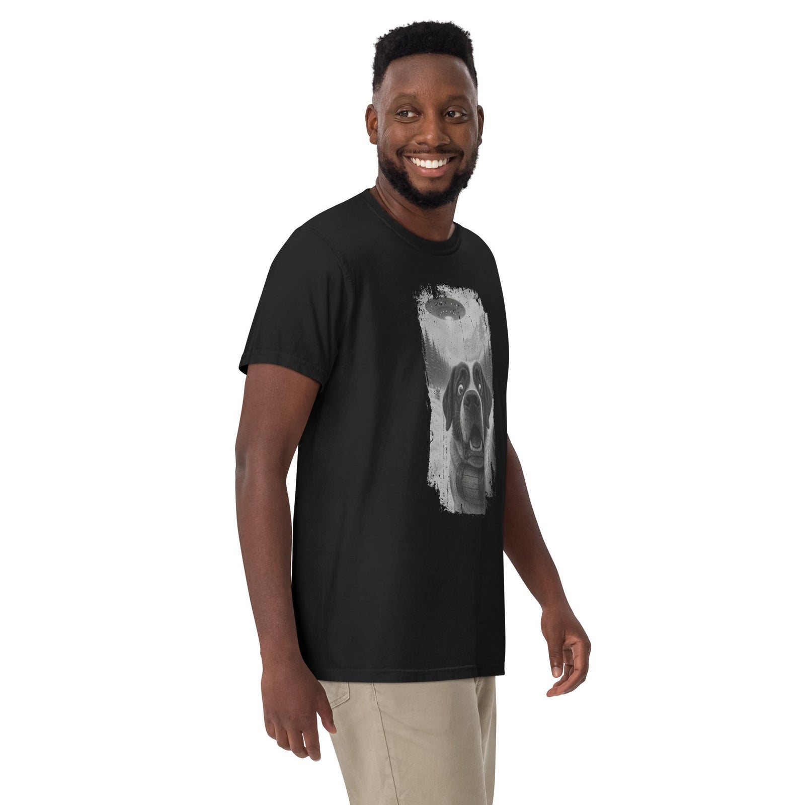 UFO Mountain Saint Bernard Selfie T-Shirt - Lucy + Norman