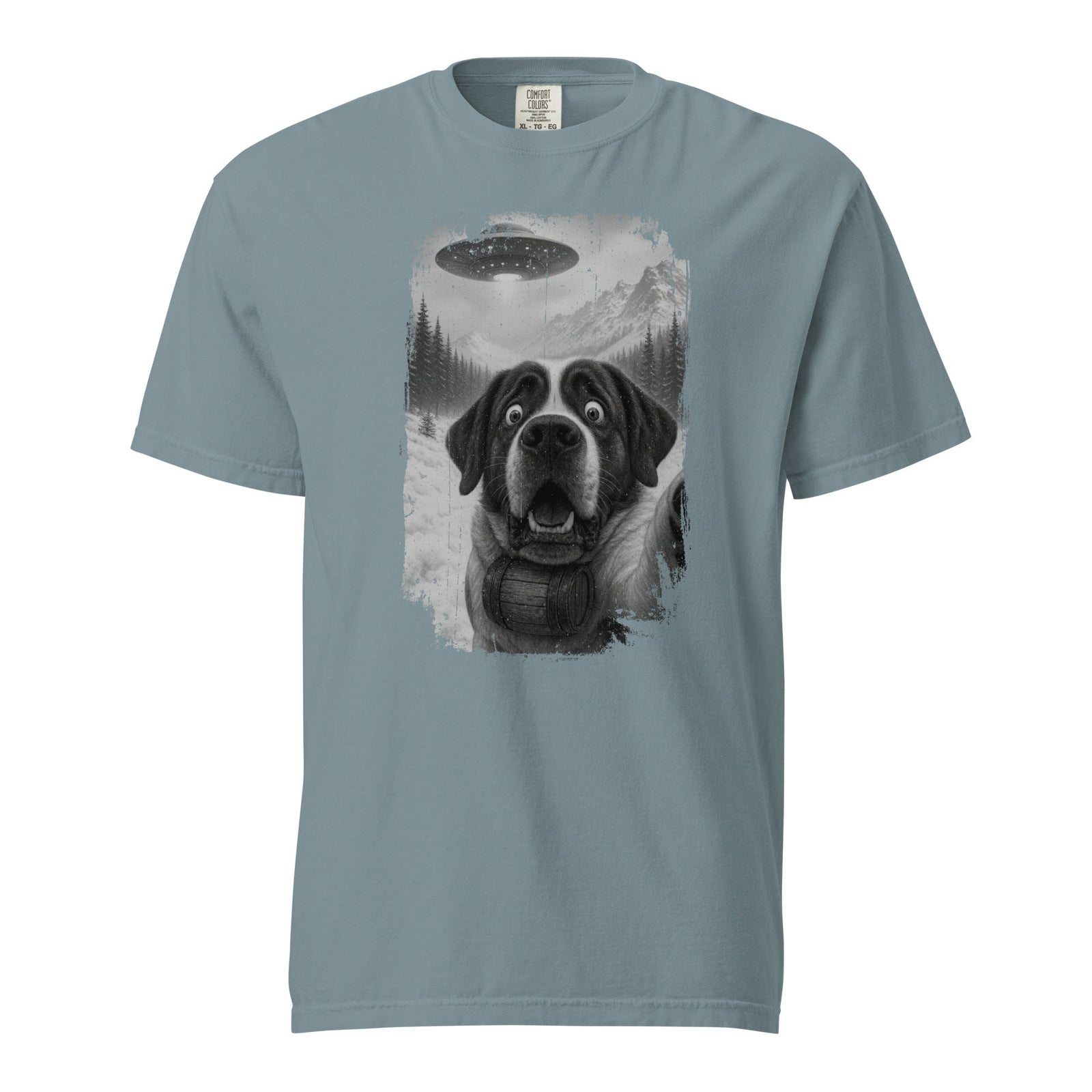 UFO Mountain Saint Bernard Selfie T-Shirt - Lucy + Norman