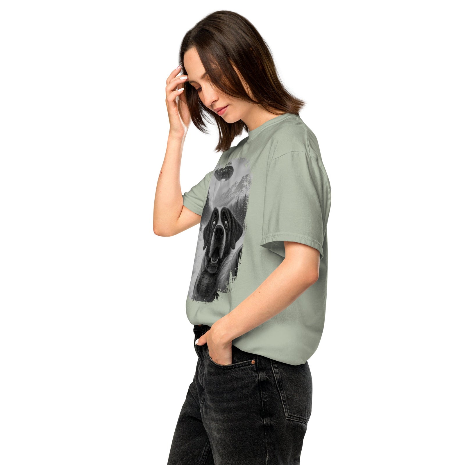 UFO Mountain Saint Bernard Selfie T-Shirt - Lucy + Norman