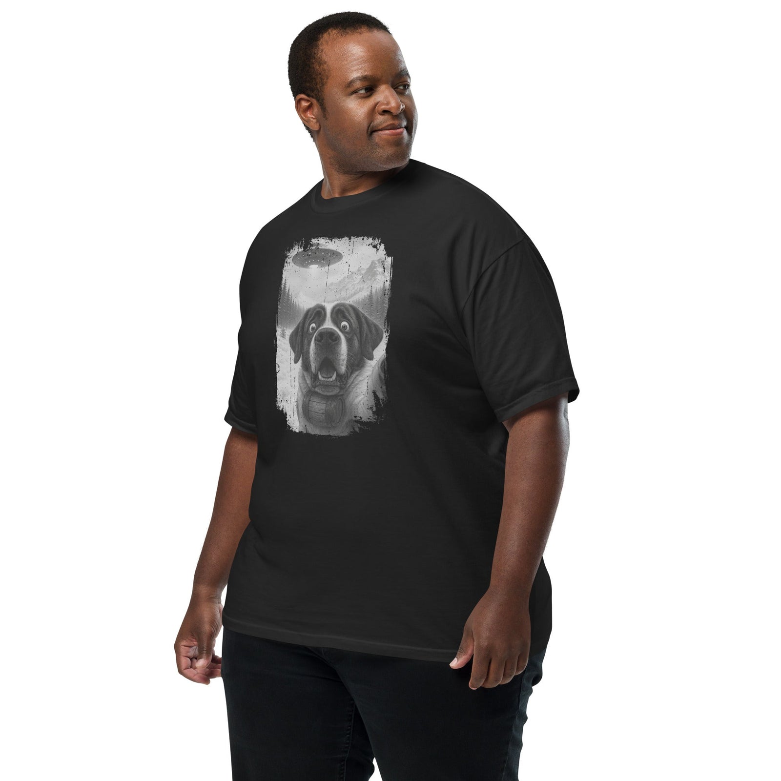 UFO Mountain Saint Bernard Selfie T-Shirt - Lucy + Norman