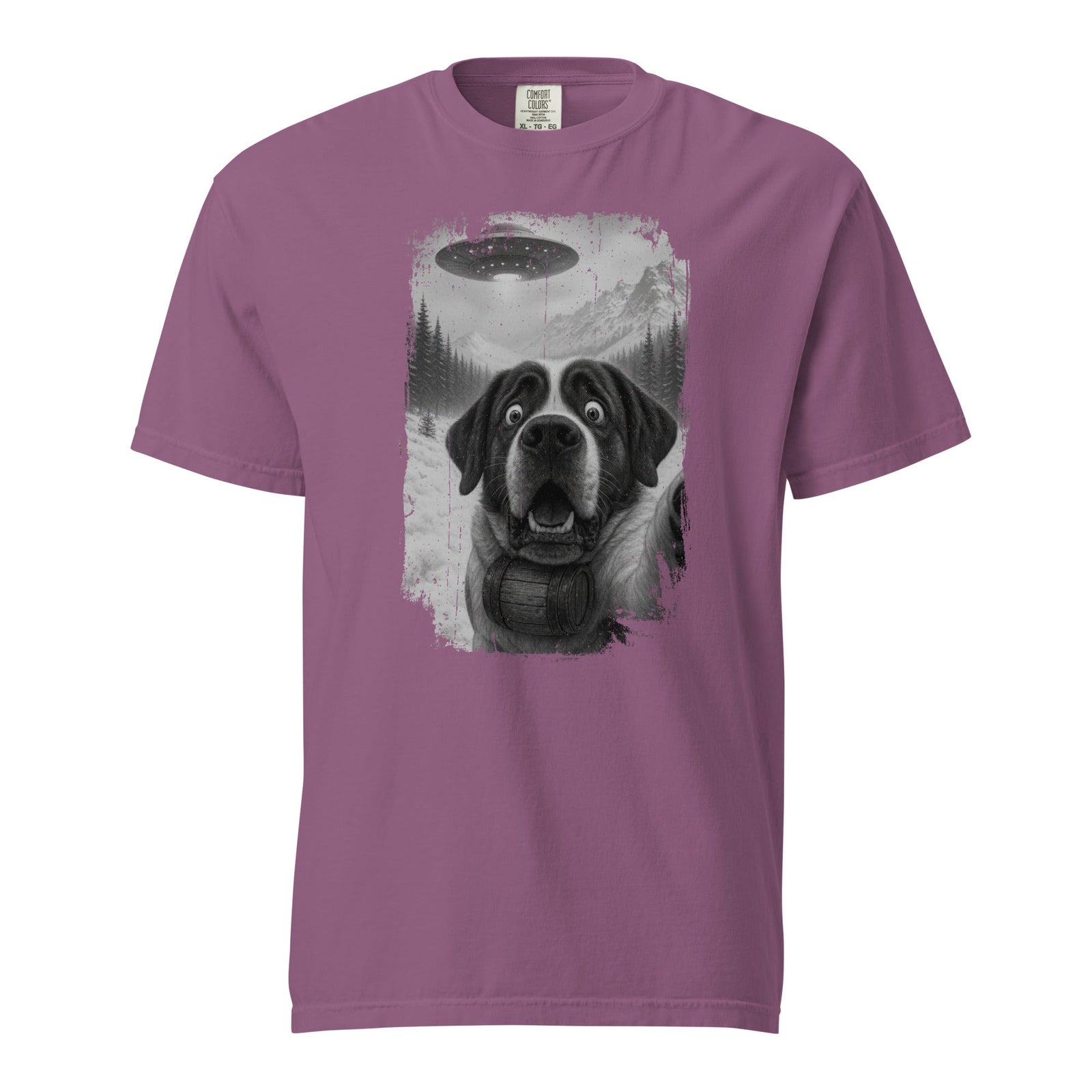 UFO Mountain Saint Bernard Selfie T-Shirt - Lucy + Norman