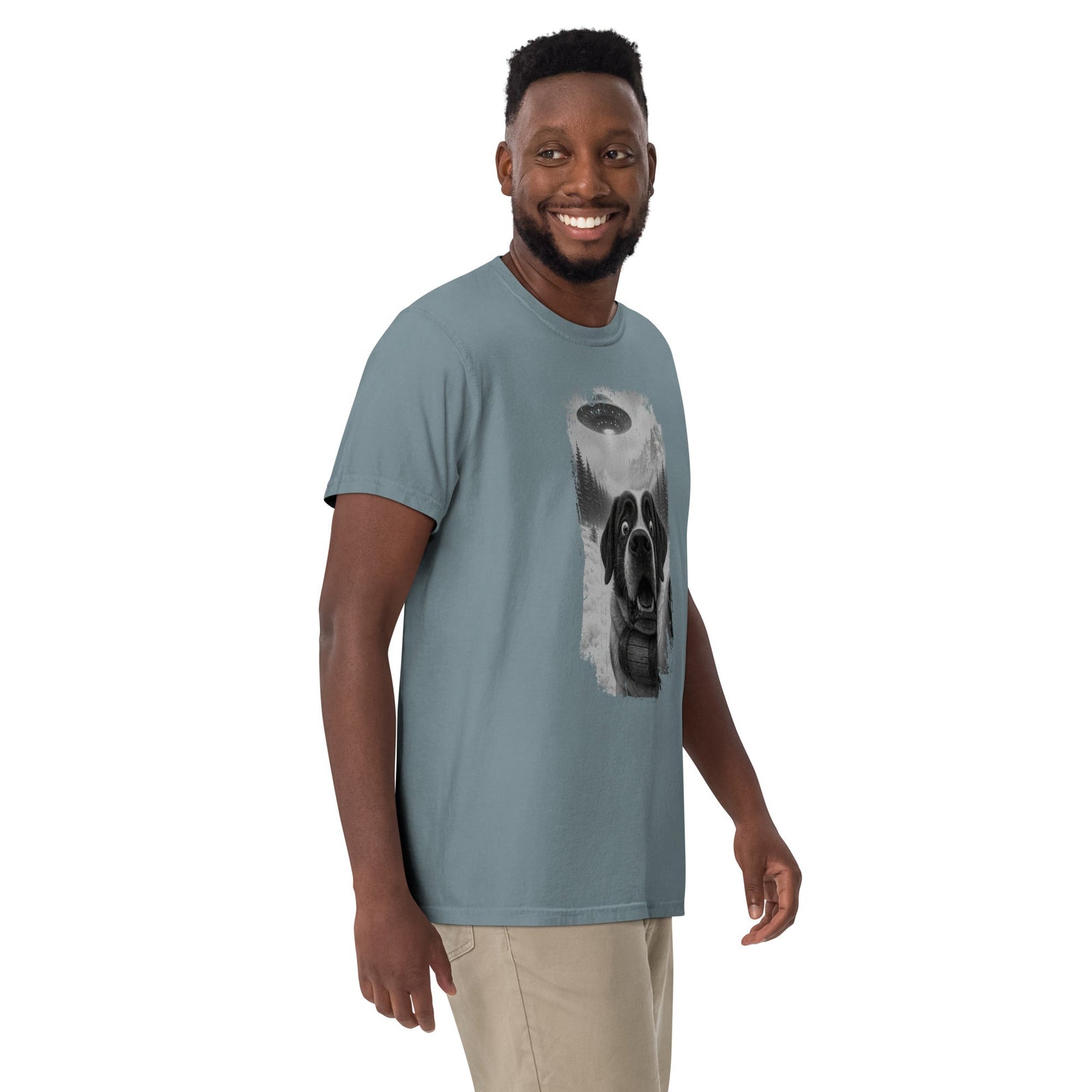 UFO Mountain Saint Bernard Selfie T-Shirt - Lucy + Norman