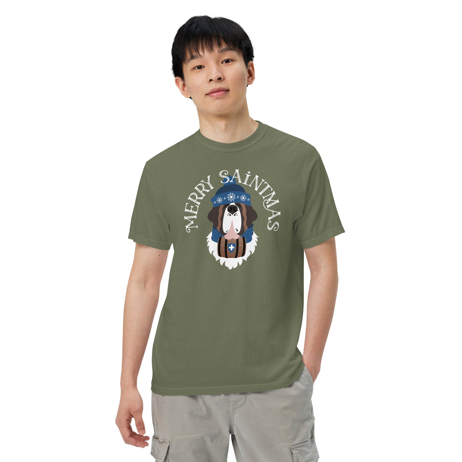 Merry Saintmas Blue Heavyweight Comfort Colors T-Shirt - Lucy + Norman