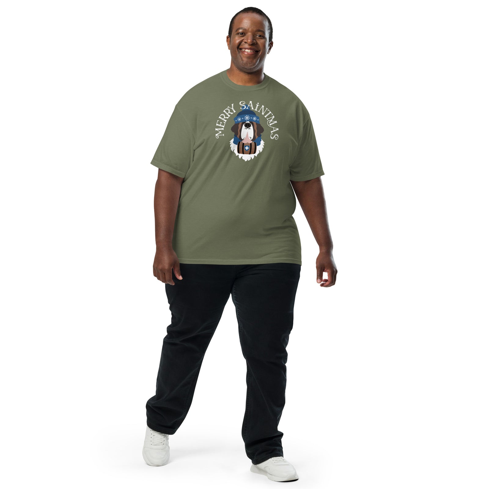 Merry Saintmas Blue Heavyweight Comfort Colors T-Shirt - Lucy + Norman