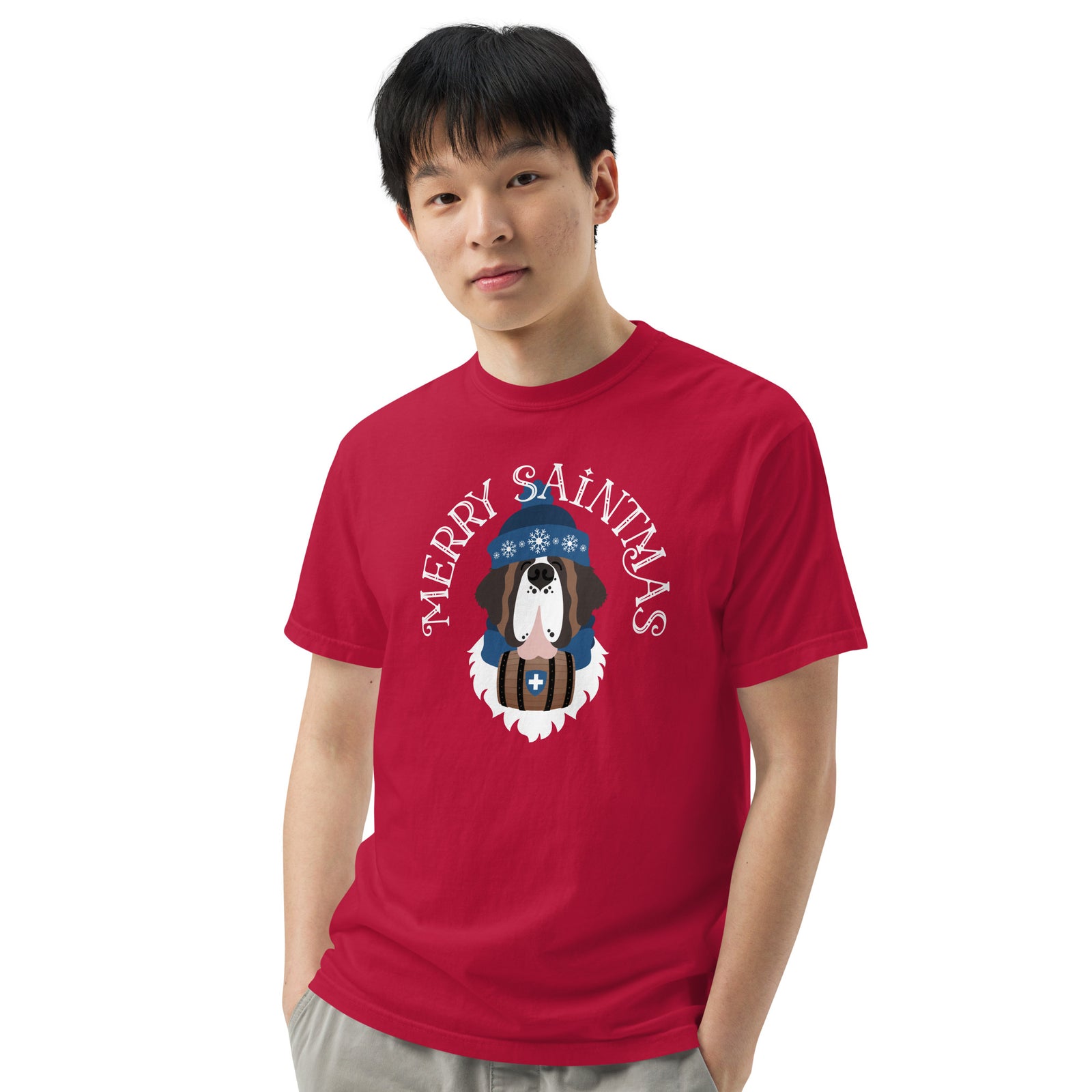Merry Saintmas Blue Heavyweight Comfort Colors T-Shirt - Lucy + Norman